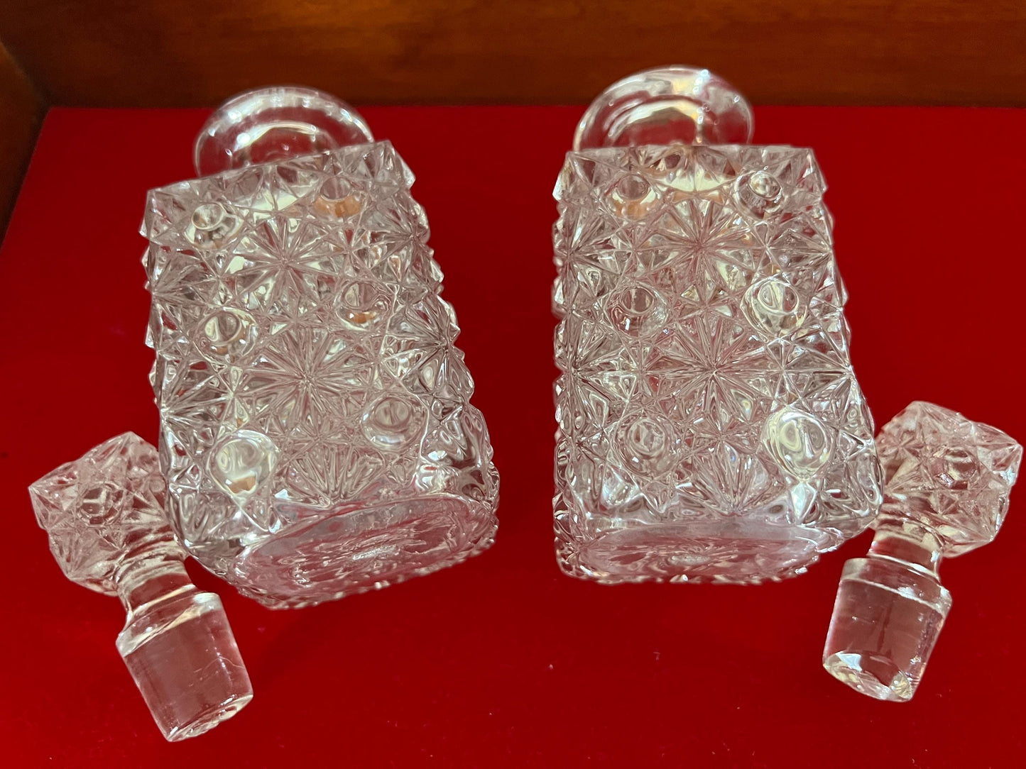 Antique Crystal Cologne Bottles: Daisy & Button Design, Elson Glass