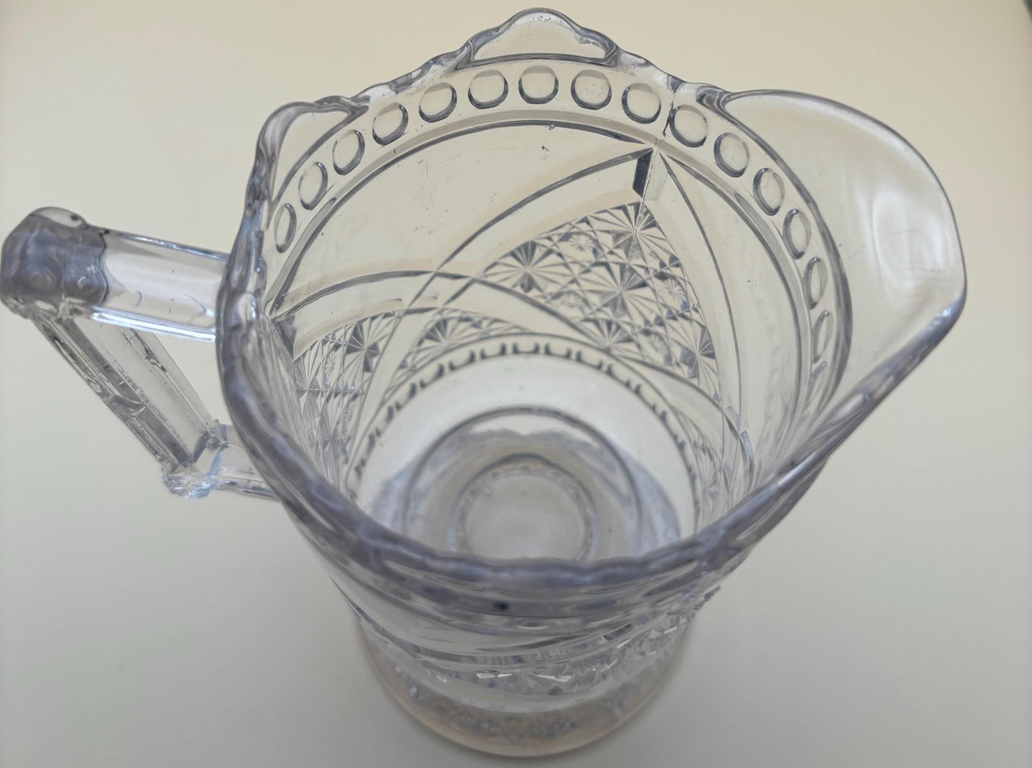 Antique Daisy and Crossbar Canadian Pressed Glass Pitcher Lover Antiques and Vintage