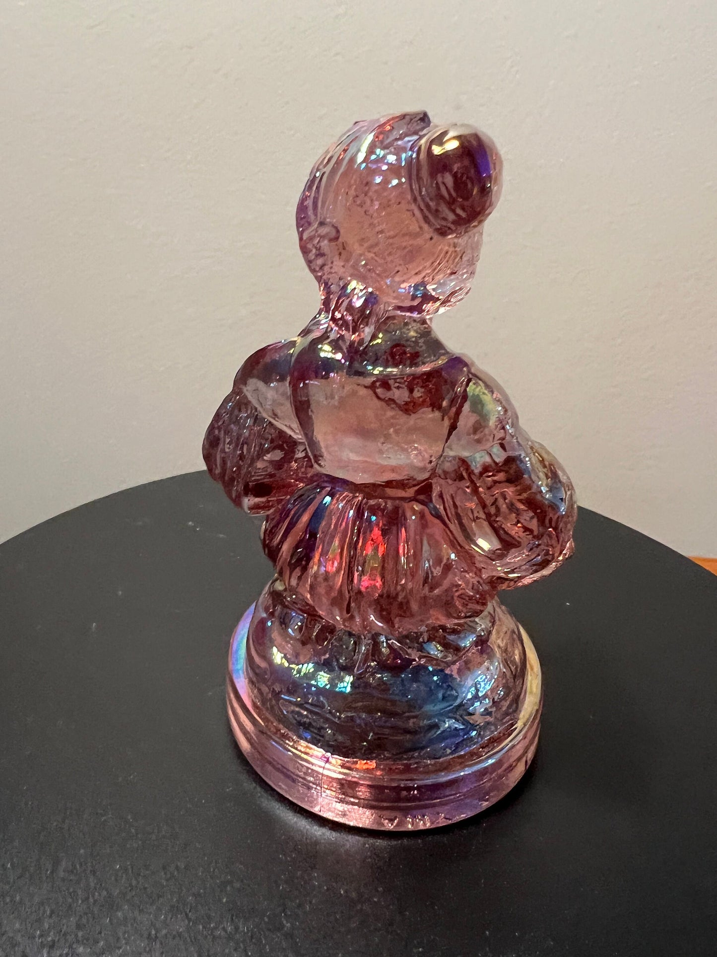 Vintage Little Women Amy Iridescent Pink Glass Figurine - Russ Vogelsong Summit Art