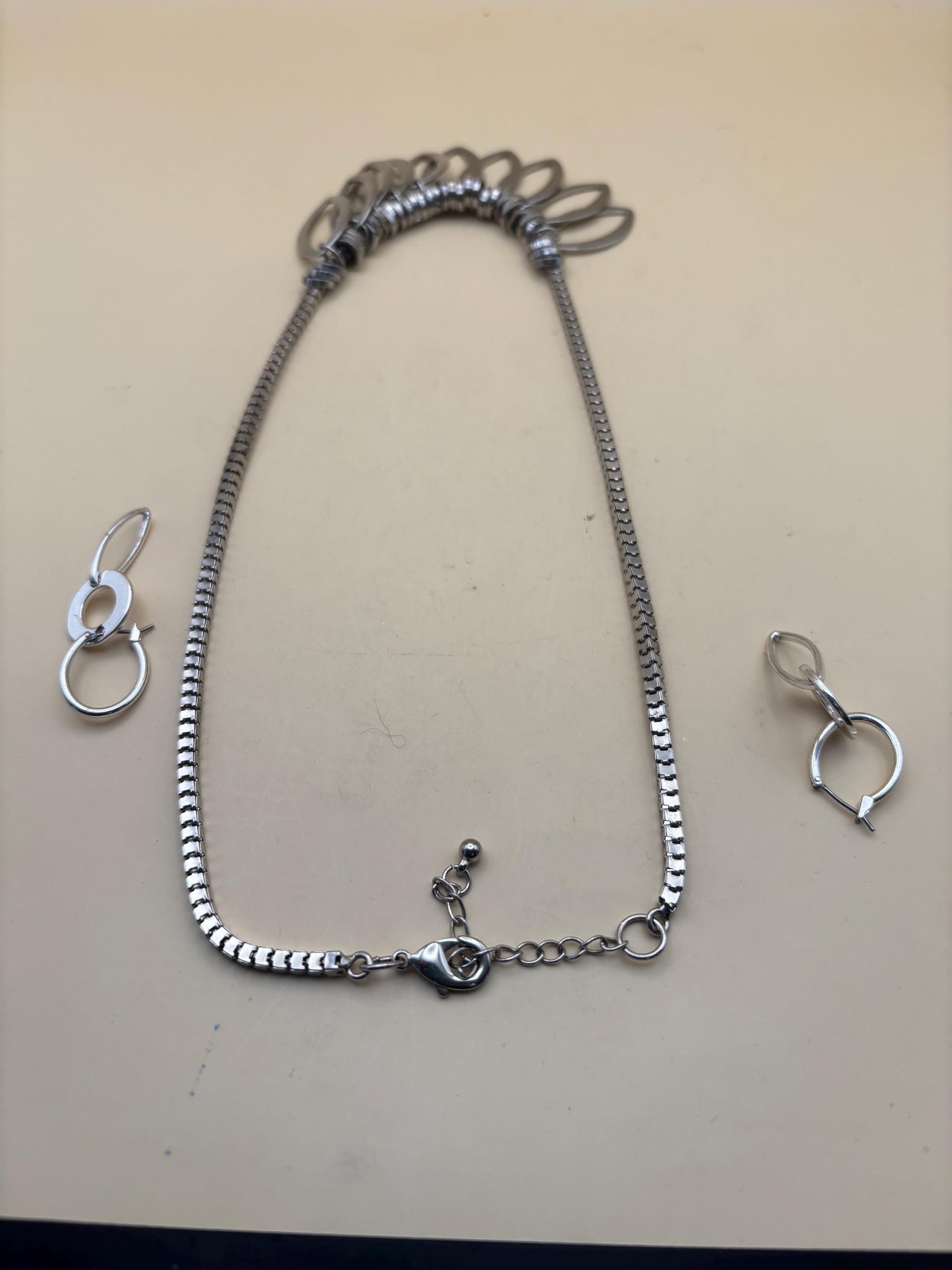 Silver Multi Leaf Necklace and Earrings Set | Lover Antiques and Vintage Jewelry Gift for Her, Silver Leaf Jewelry, Unique Gift for Women