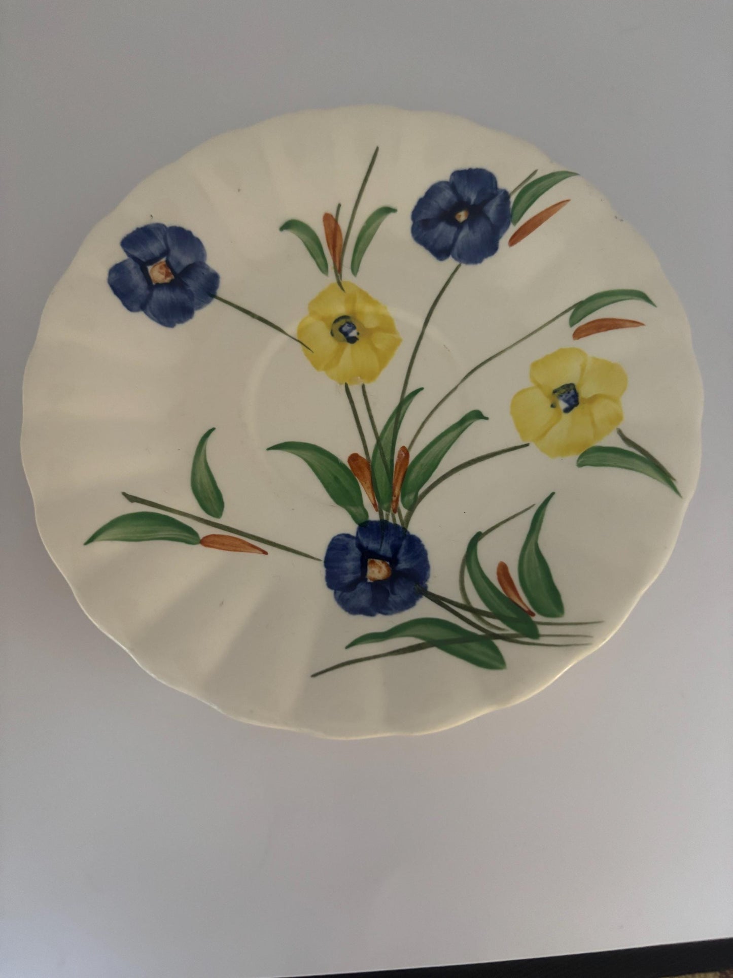 Blue Ridge Southern Potteries Saucer Plate, Summer Flowers Design, Lover Antiques and Vintage