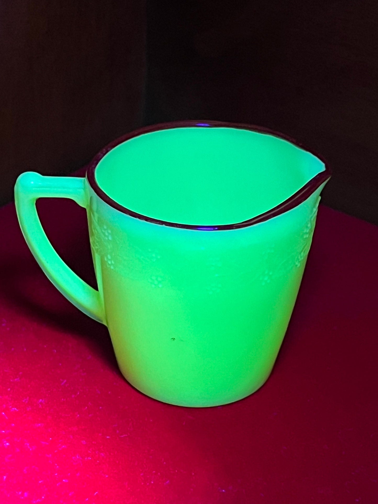 Vintage Uranium Glass Creamer Server by McKee Glass Children’s Tea Set Laurel Red Trim Lover Antiques and Vintage