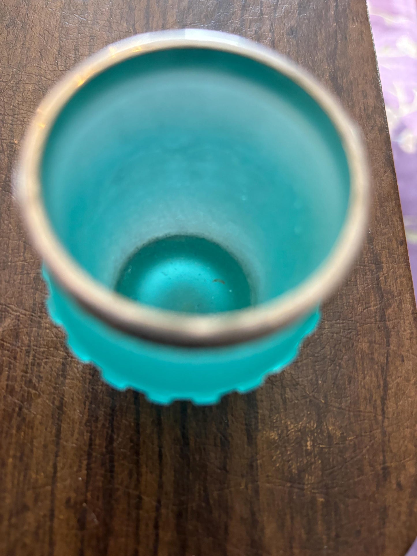 Vintage Turquoise Toothpick Holder with Gold Gilding Lover Antiques and Vintage