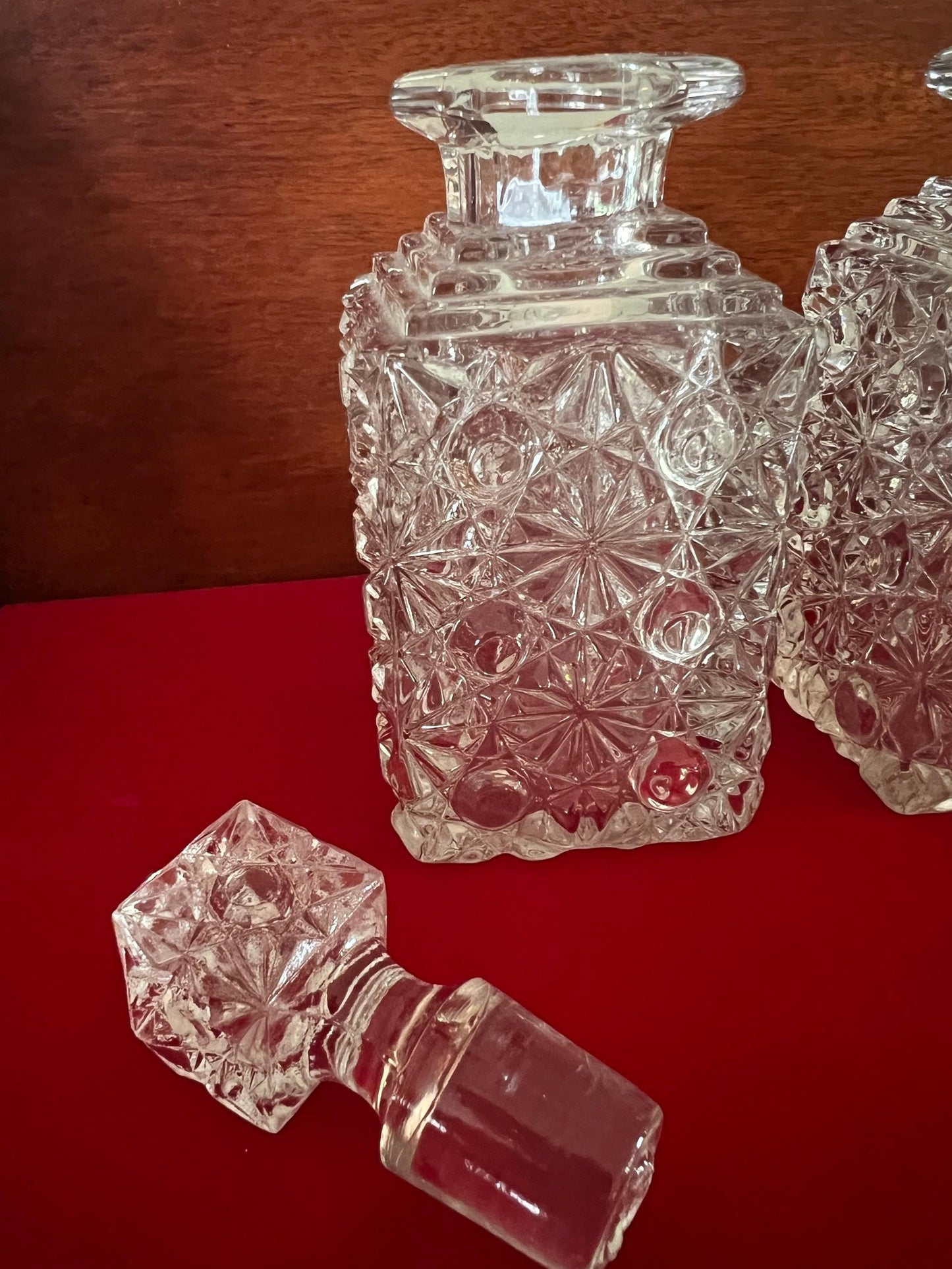 Antique Crystal Cologne Bottles: Daisy & Button Design, Elson Glass