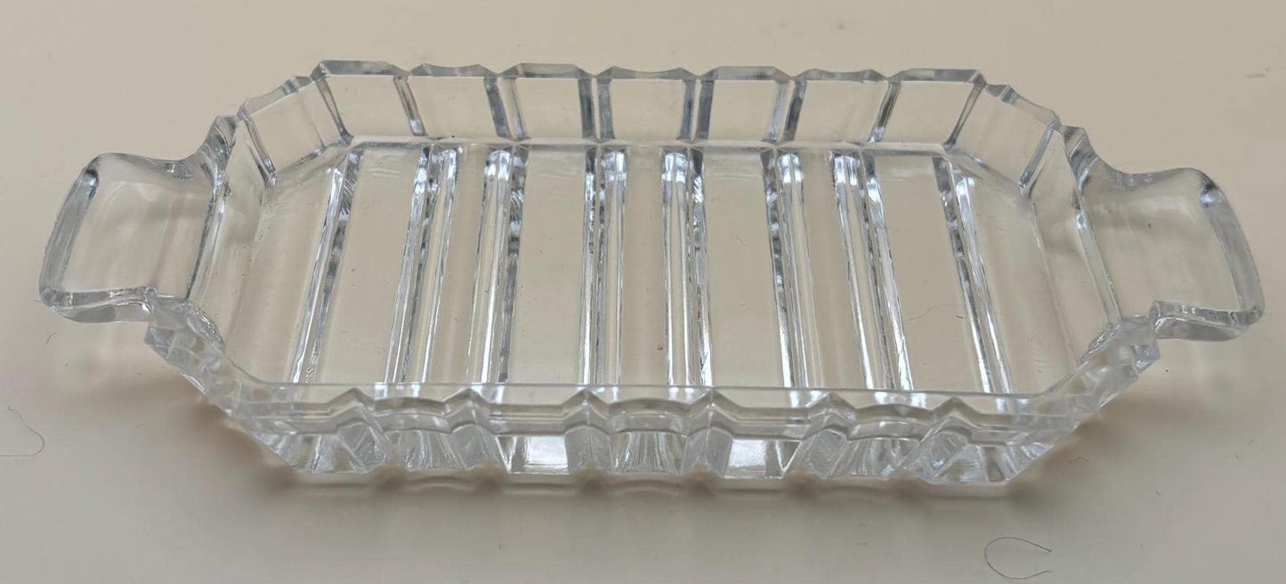 Antique Glass Butter Dish Cut Glass Dish Butter Liner Lover Antiques and Vintage