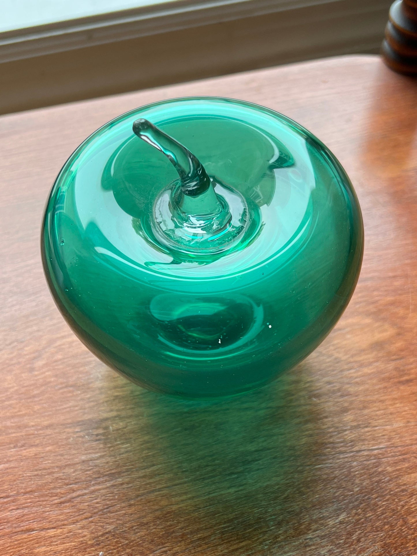 Vintage Blenko Green Glass Apple Paperweight Apples Bookend Green Glass Art Lover Antiques & Vintage