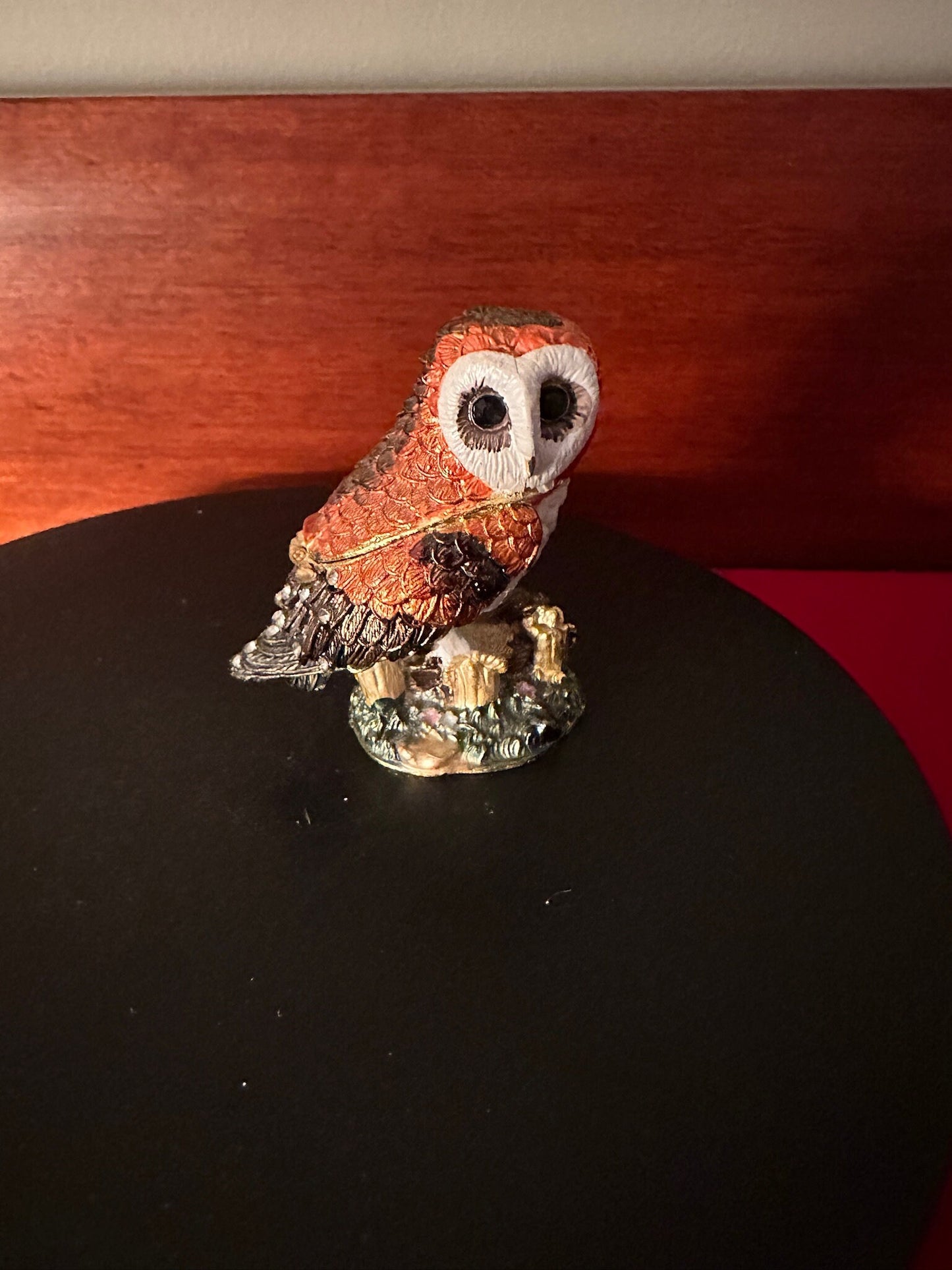 Vintage Metal Owl Trinket Box: Hidden Compartment, 3" Collectible