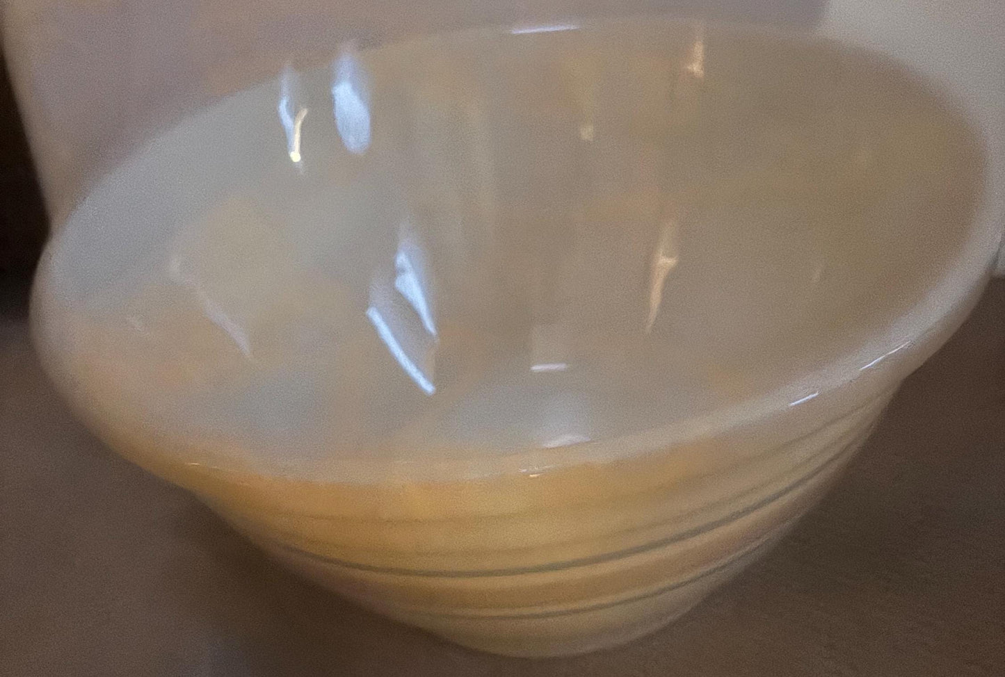 Vintage McCoy Ovenware #10 icing Bowl Pink Blue Tripe USA Stoneware Lover Antiques and Vintage