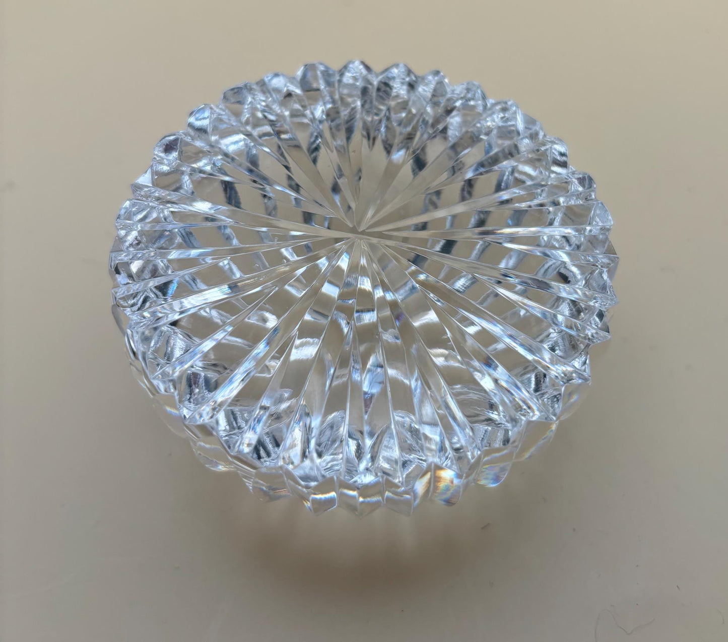 Vintage Lead Glass Crystal Glass Paperweight Multi-Faceted Crystal Glass Lover Antiques and Vintage