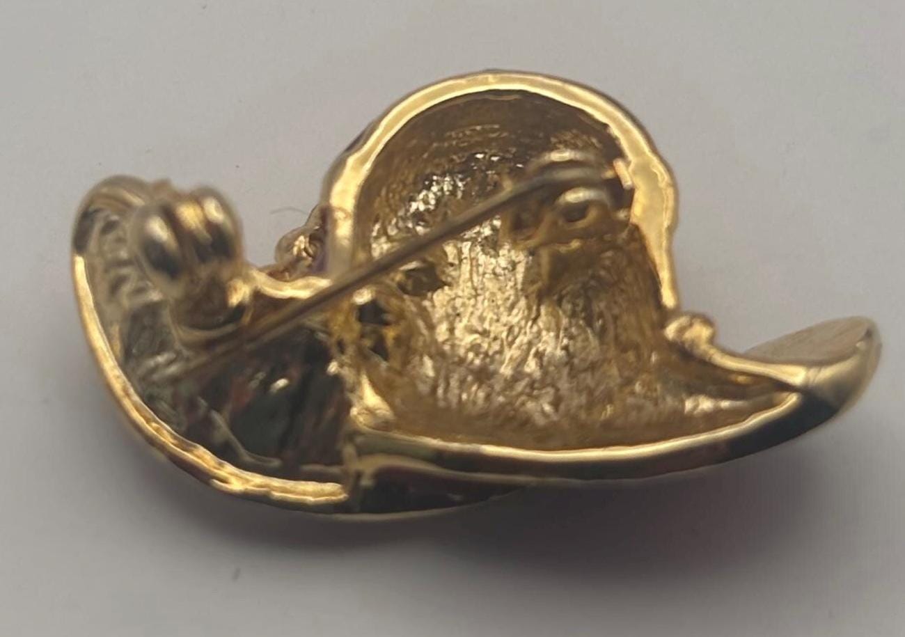 Vintage Red Hat Enamel Pin Brooch Lover Antique and Vintage