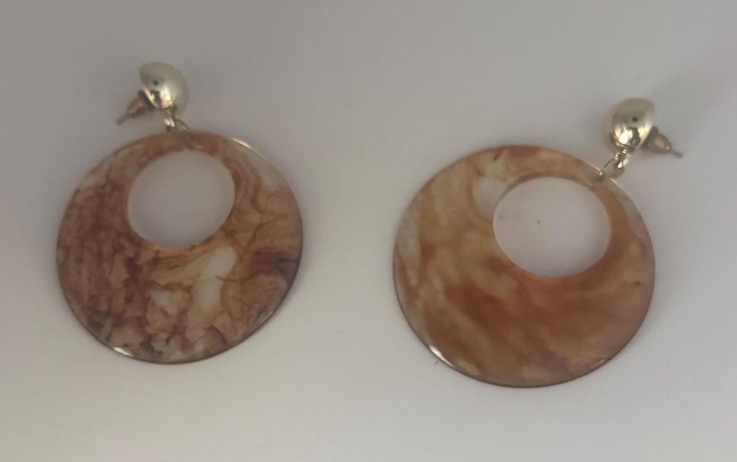 Brown Swirl Lucite Drop Earrings, Tortoiseshell Jewelry Gift, Lover Antiques and Vintage
