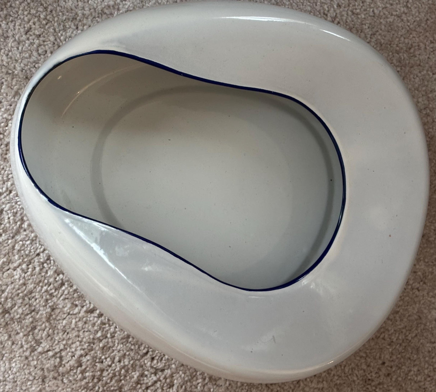 Antique Enamel and Porcelain Queen Columbian Made Bed Pan Planter Home Decor Lover Antiques
