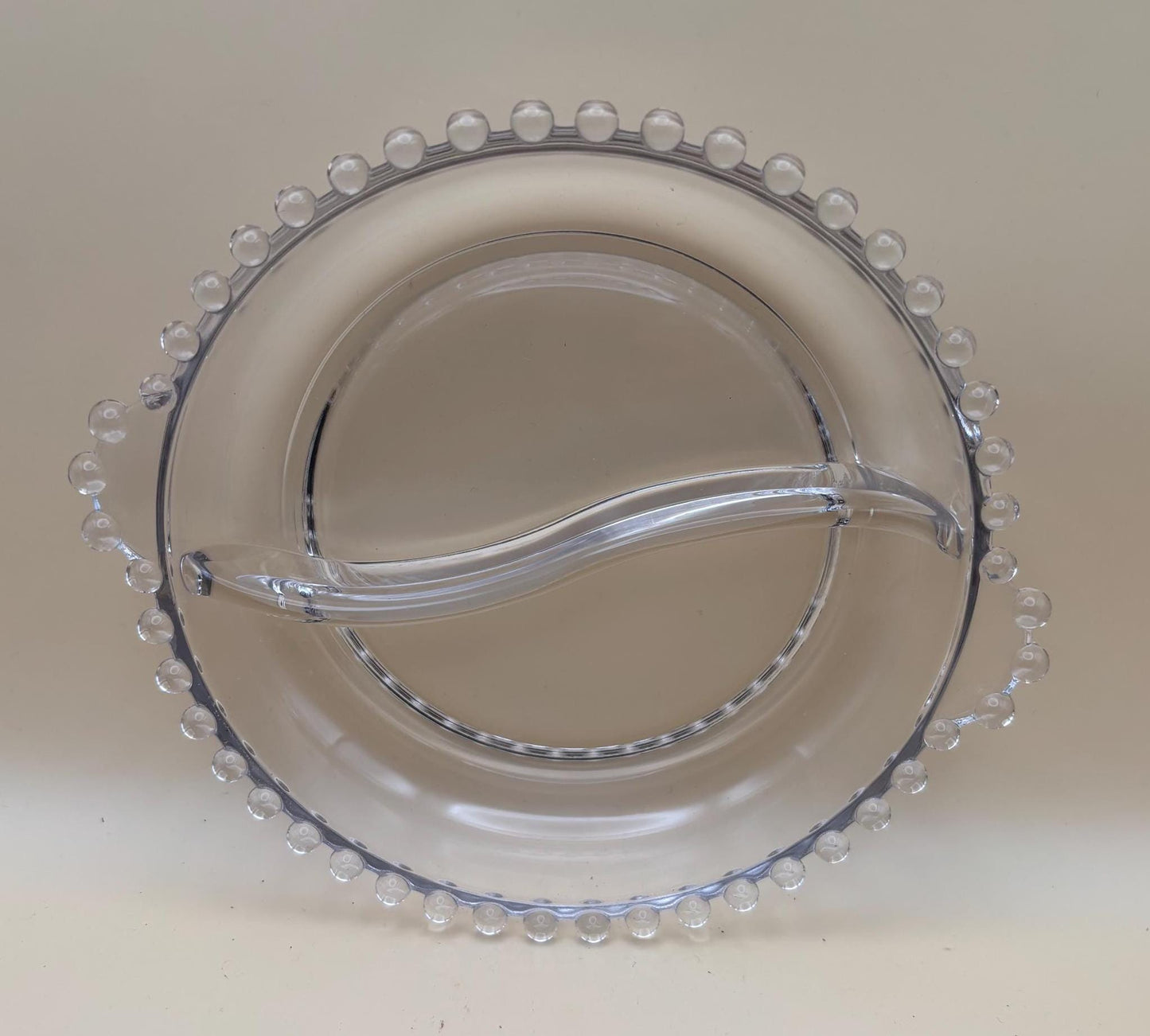 Antique Candlewick Beaded Divided 2 Part Relish Glass Bowl Divided Glass Dish Lover Antiques and Vintage
