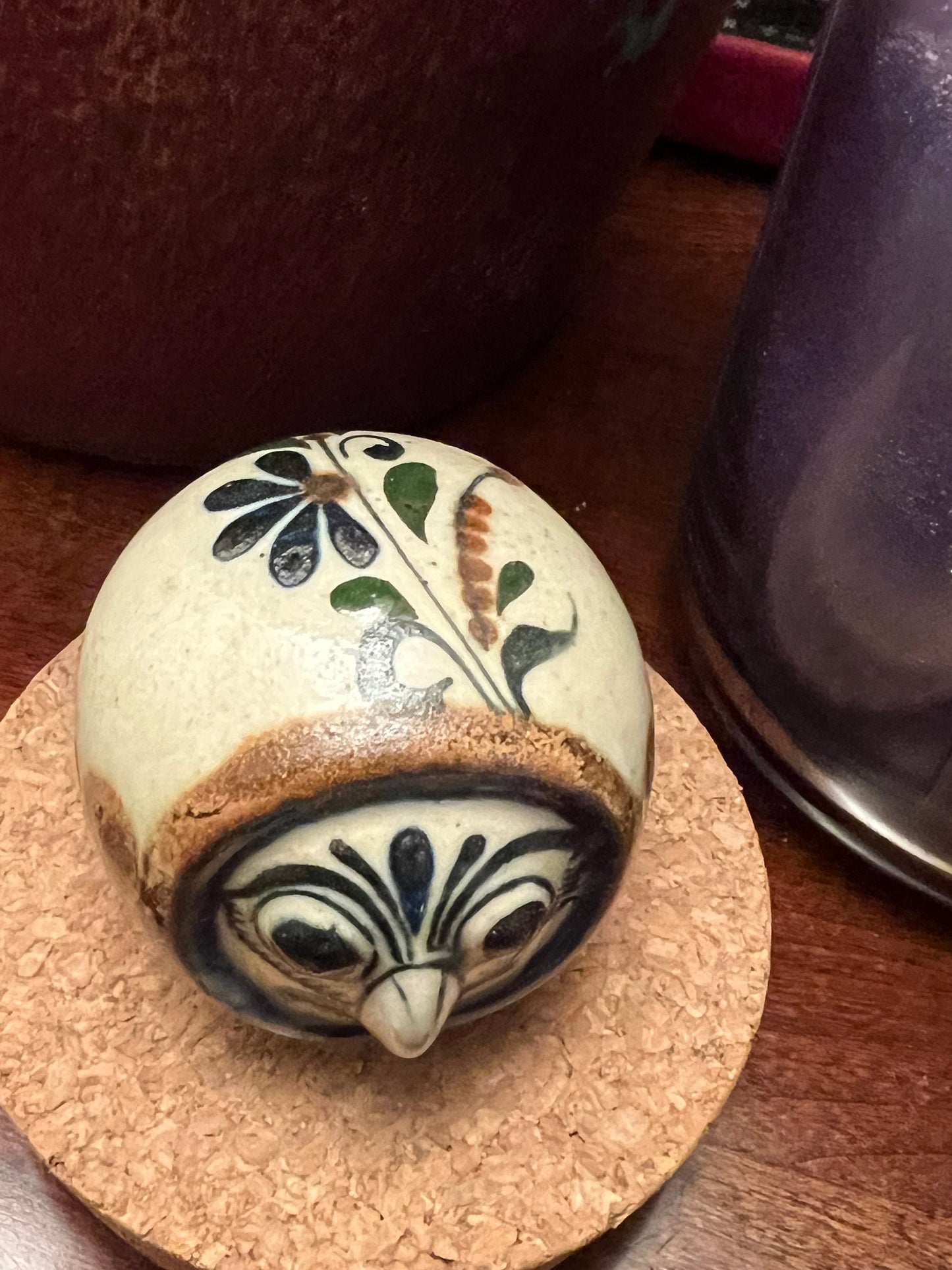 Vintage Tonala Mexican Pottery Owl - El Palomar Ken Edwards