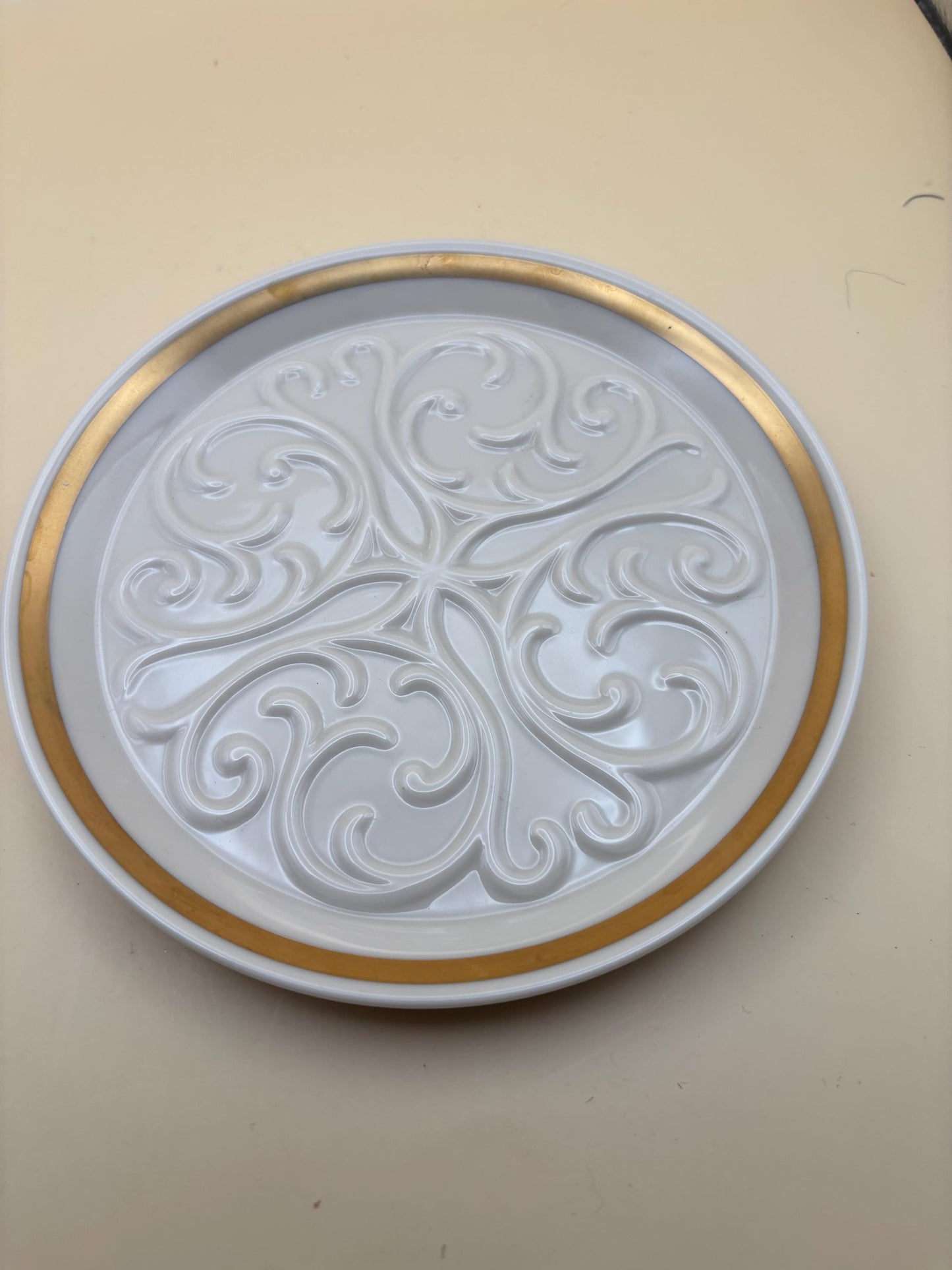 Vintage Lenox Gold Gilded Scroll Coaster - Dresser Plate
