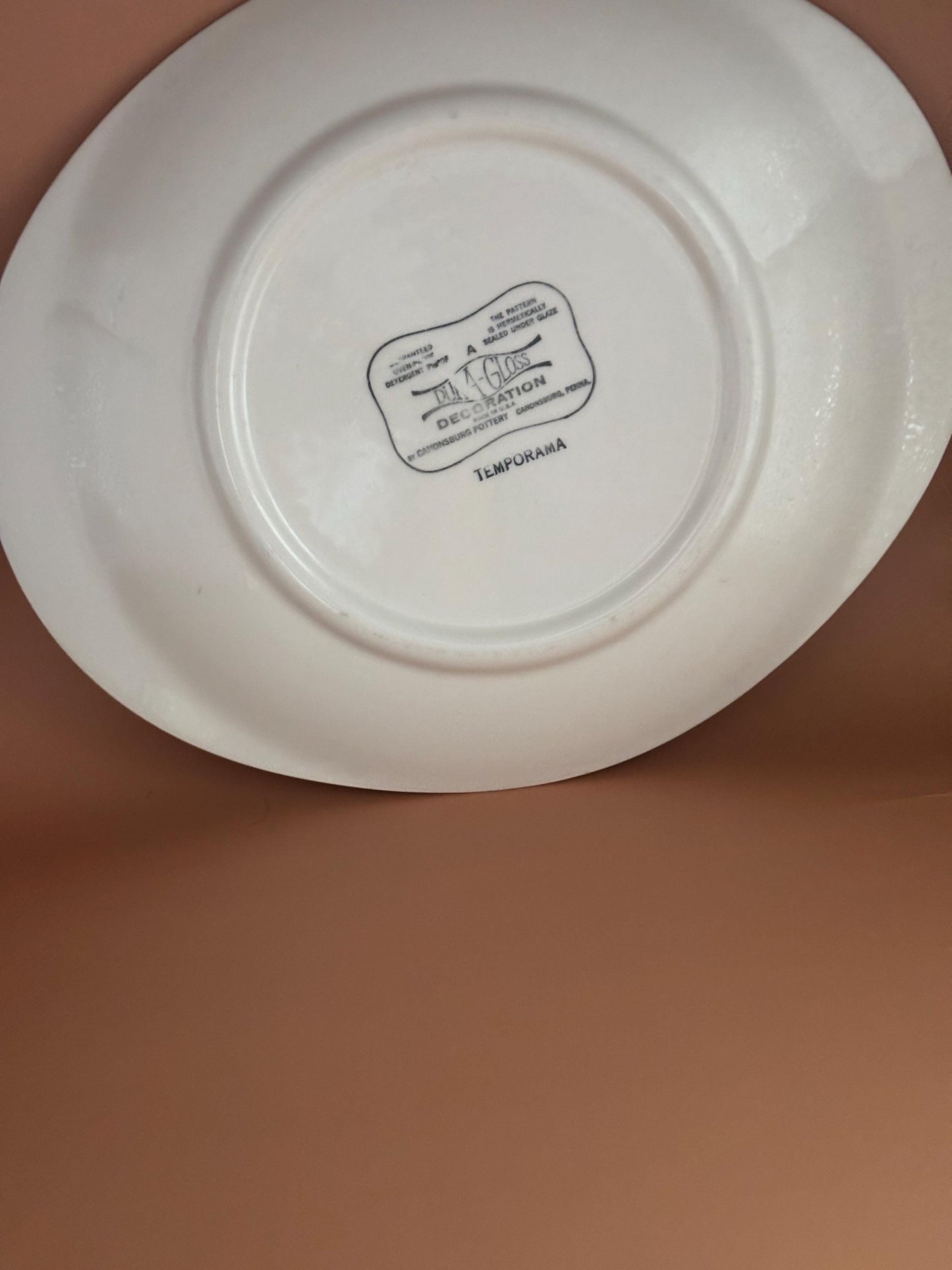 Vintage Canonsburg Pottery Temporama Pattern Large Platter Dinner Tray Lover Antiques and Vintage