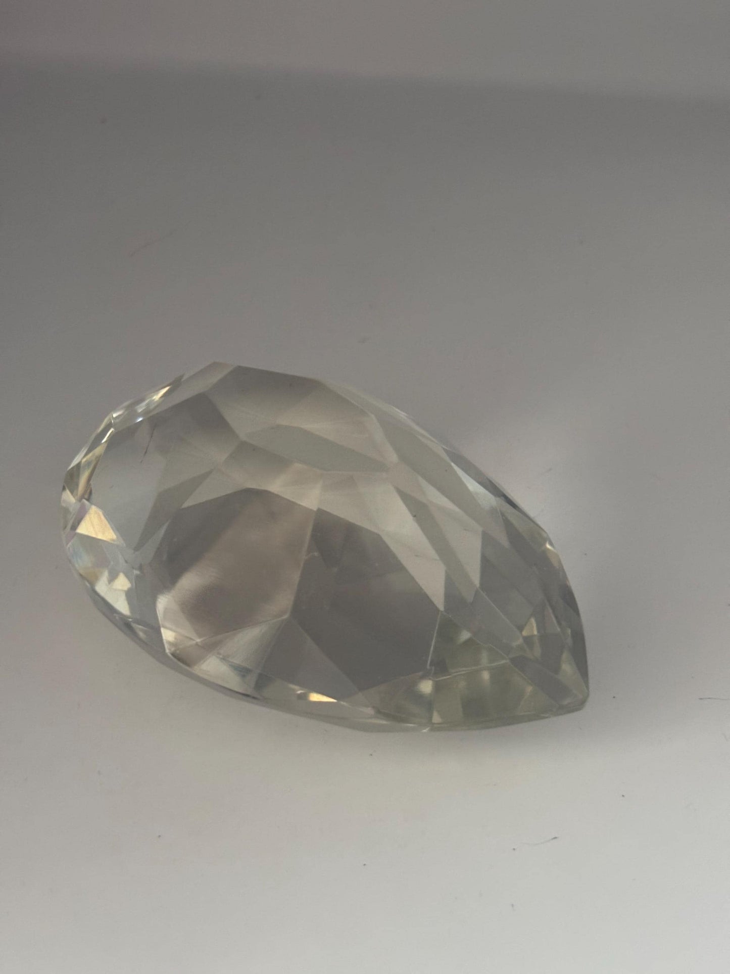 Rosenthal Clear Crystal Pear Shaped Paperweight 6 Inch Vintage Faceted Glass Desk Accessory