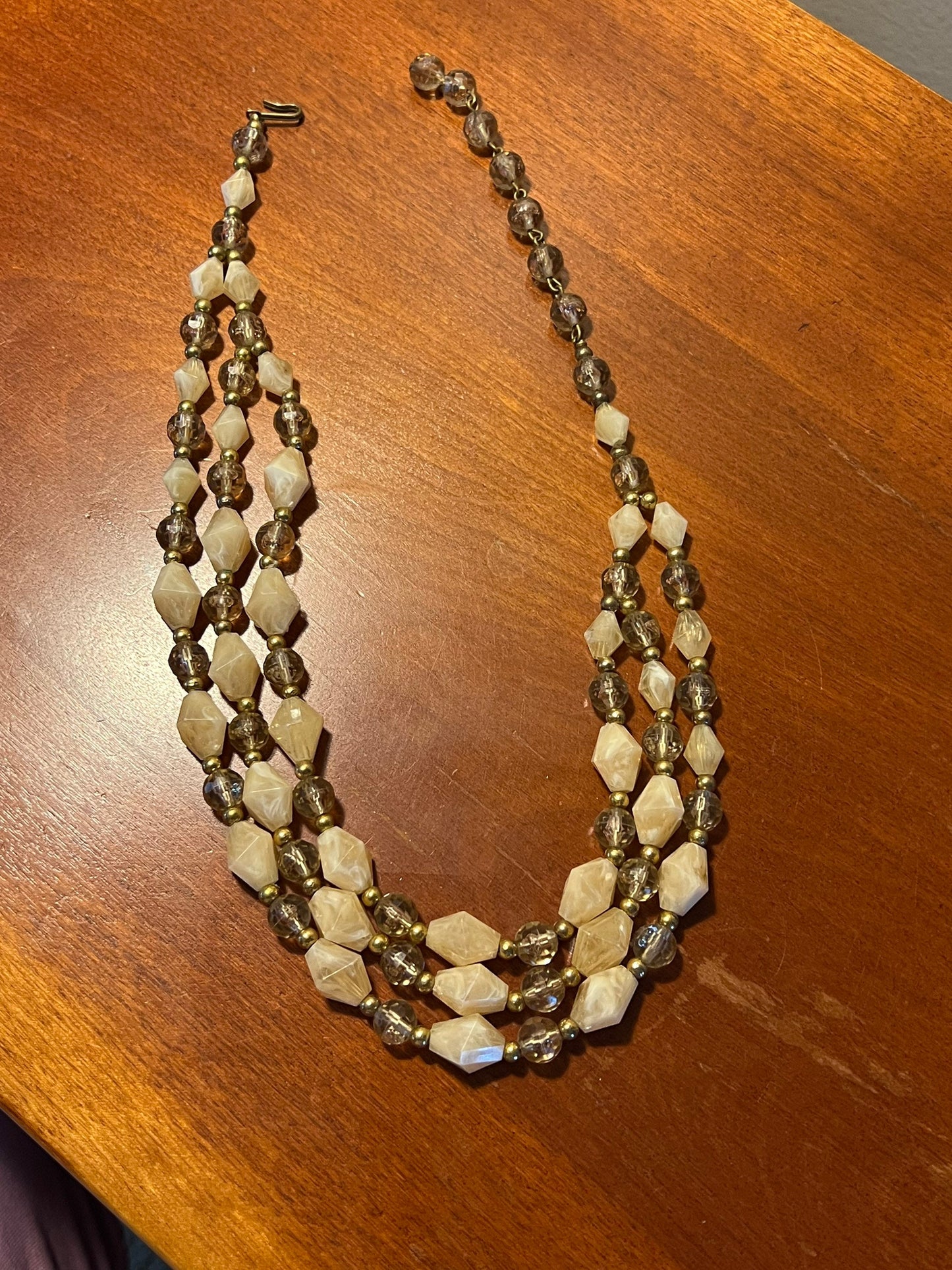 Vintage multi strand beaded necklace with hook clasp estate jewelry Lover Antiques and Vintage