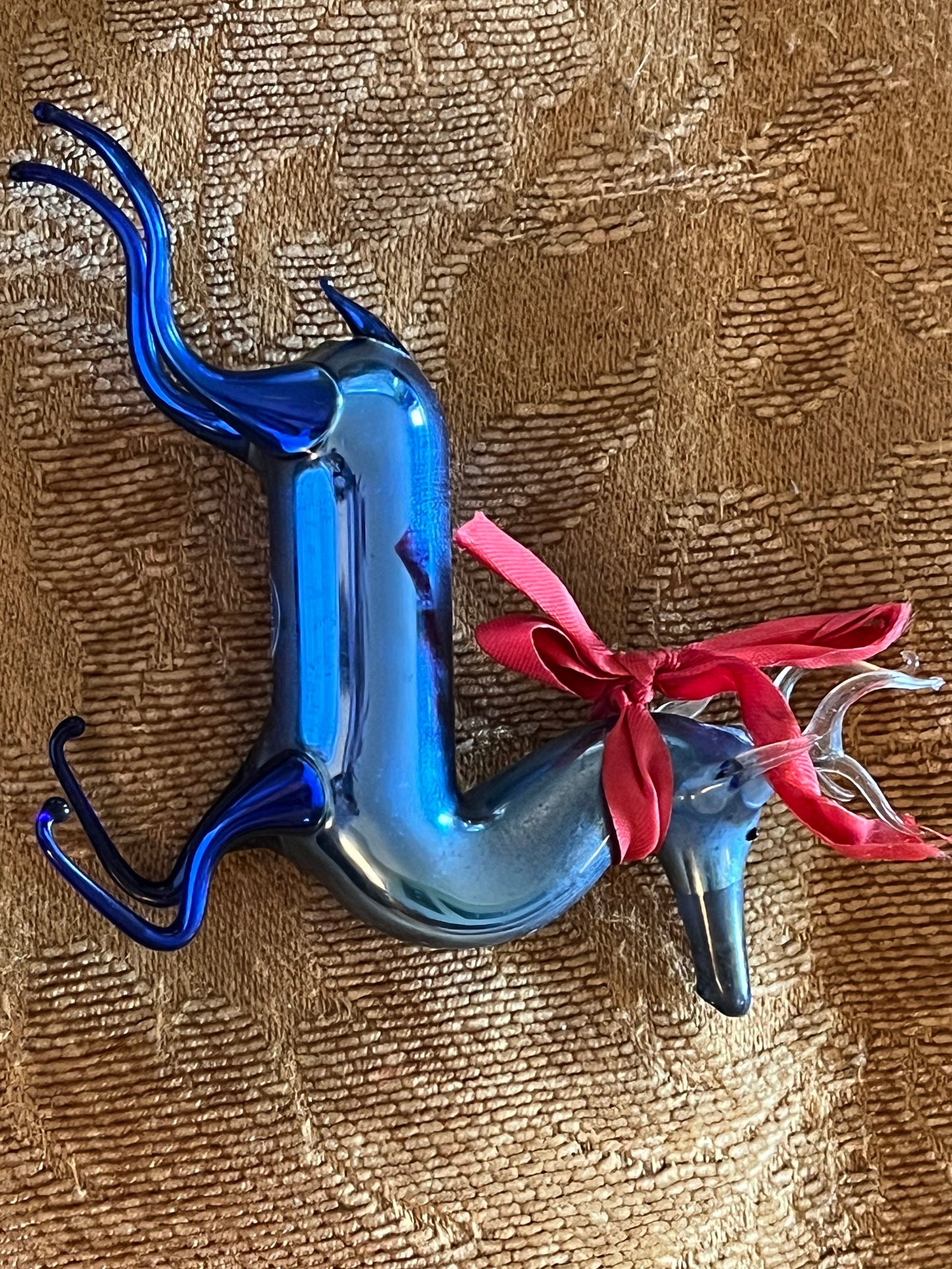 Vintage Hand Blown Glass Reindeer Ornament - Made in Germany
