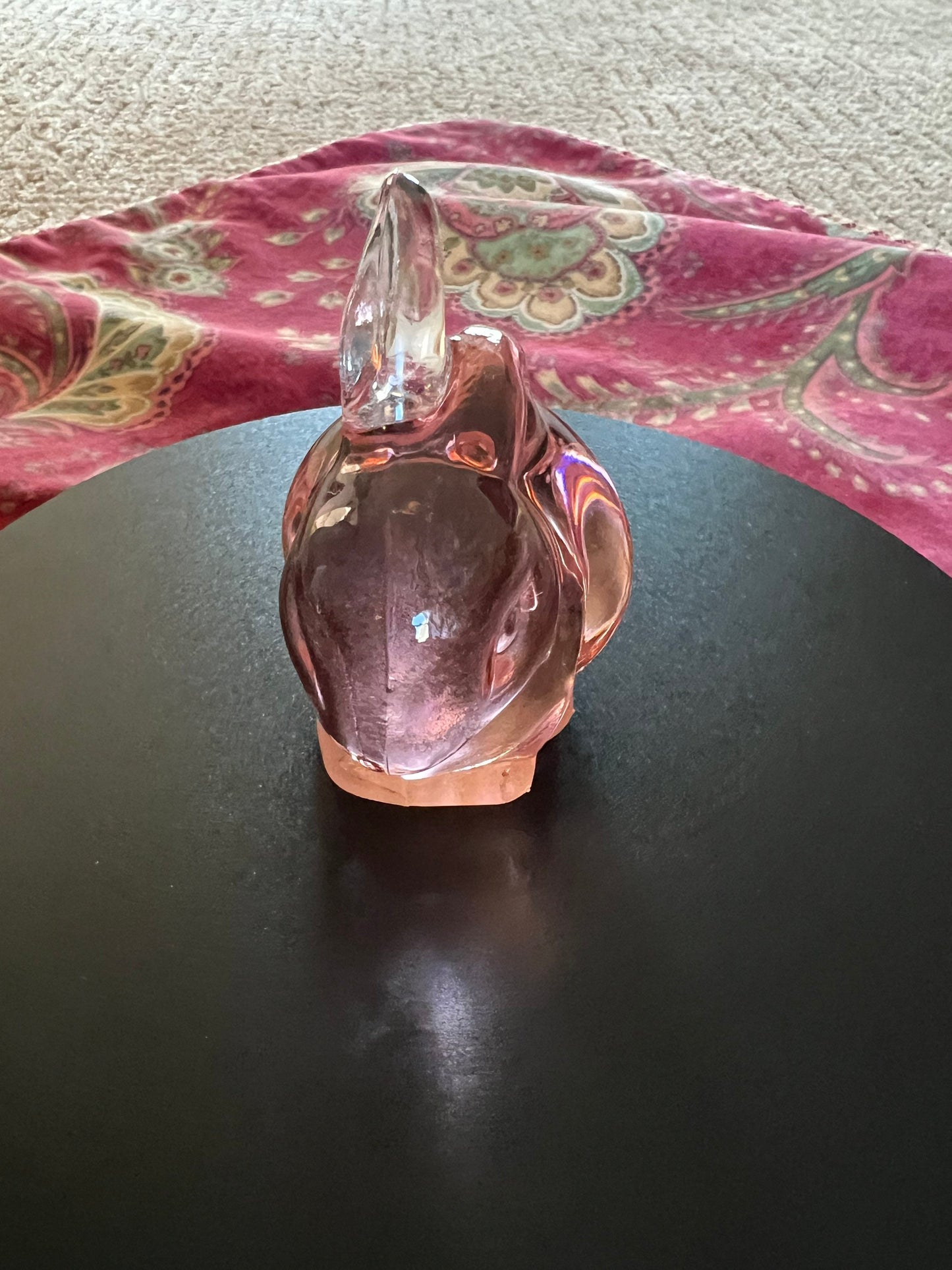 Vintage Fenton Glass Pink  Rabbit Cranberry Bunny Glass Art Lover Antiques and Vintage