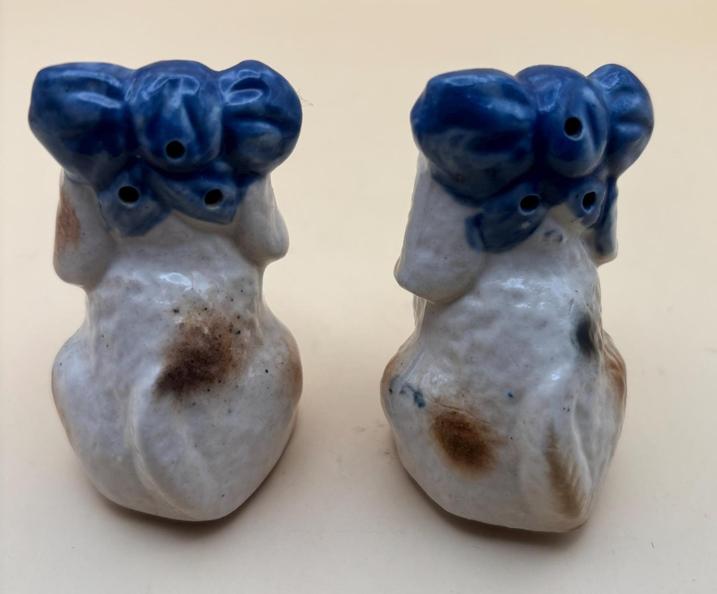 Vintage Dog Salt & Pepper Shakers Toothache Bow Japan Lover Antiques and Vintage