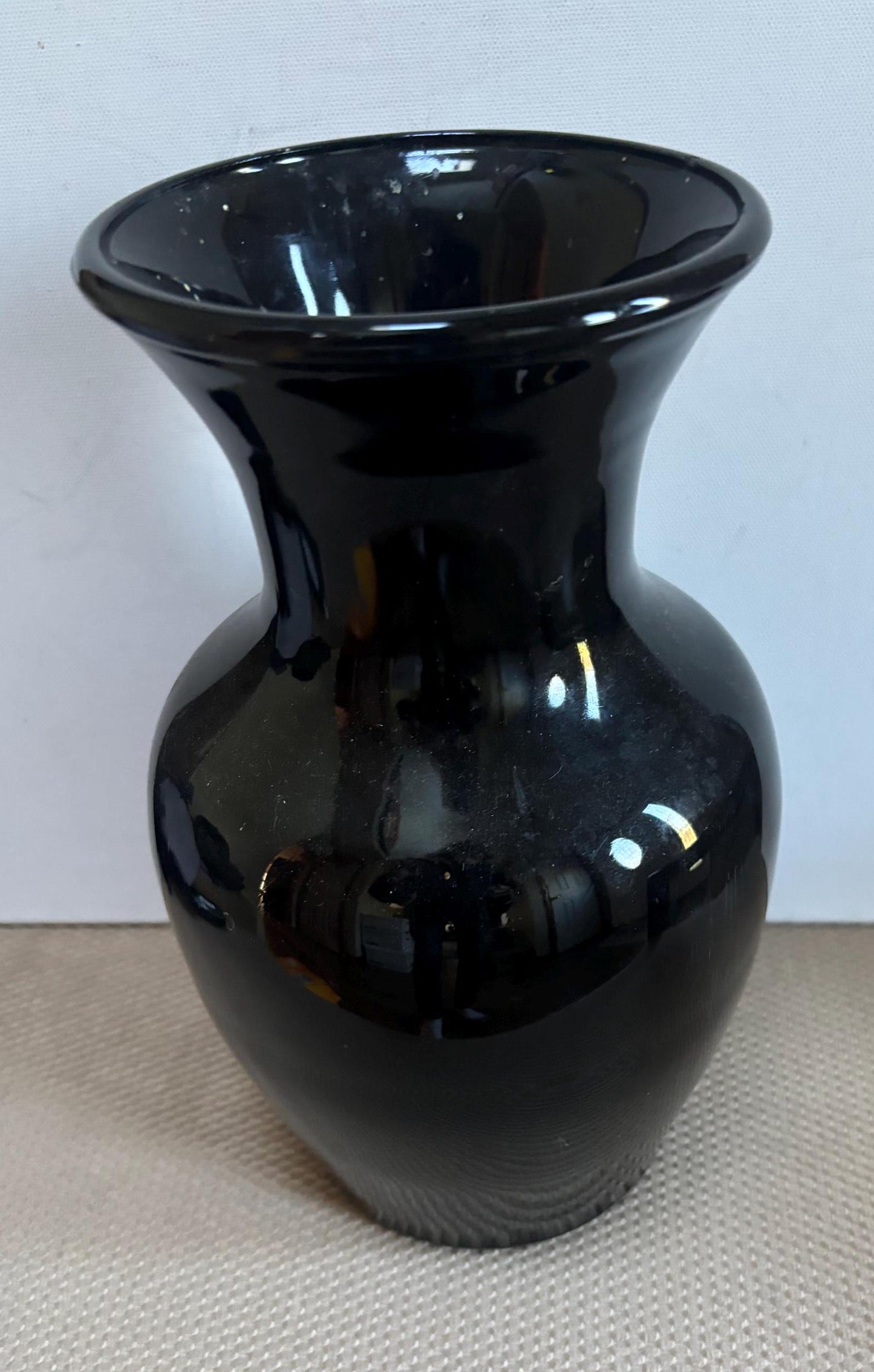 Vintage Black Lacquer Vase with Shiny Lacquer Glaze Glass Vase Lover Antiques and Vintage