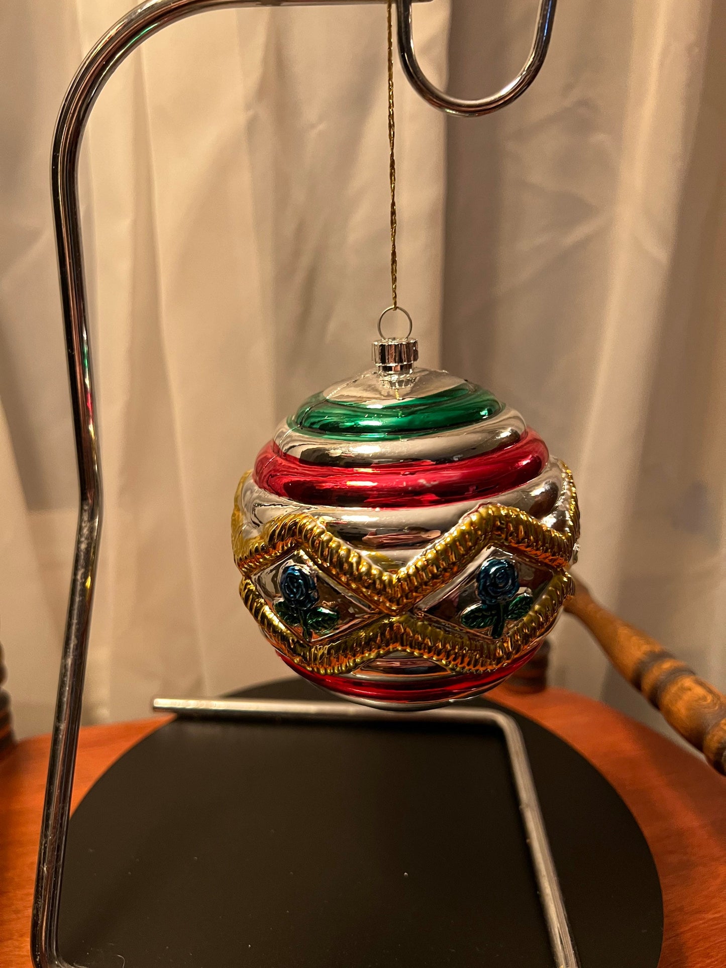 Vintage Large Glass Christmas Holiday Ornaments ornament red glass art round Lover Antiques and Vint