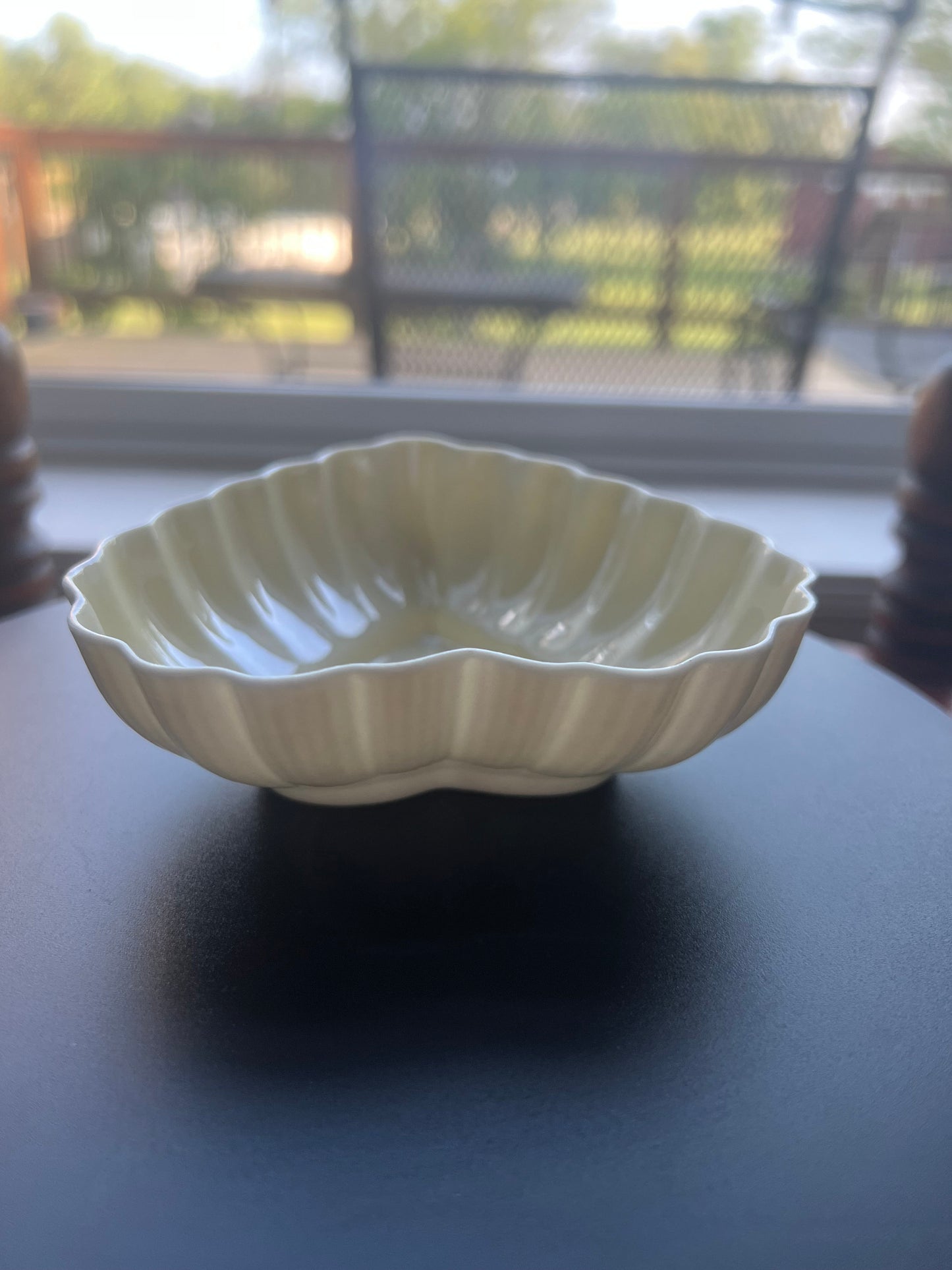 Vintage Belleek Ireland Heart Dish: Scalloped Porcelain Bowl