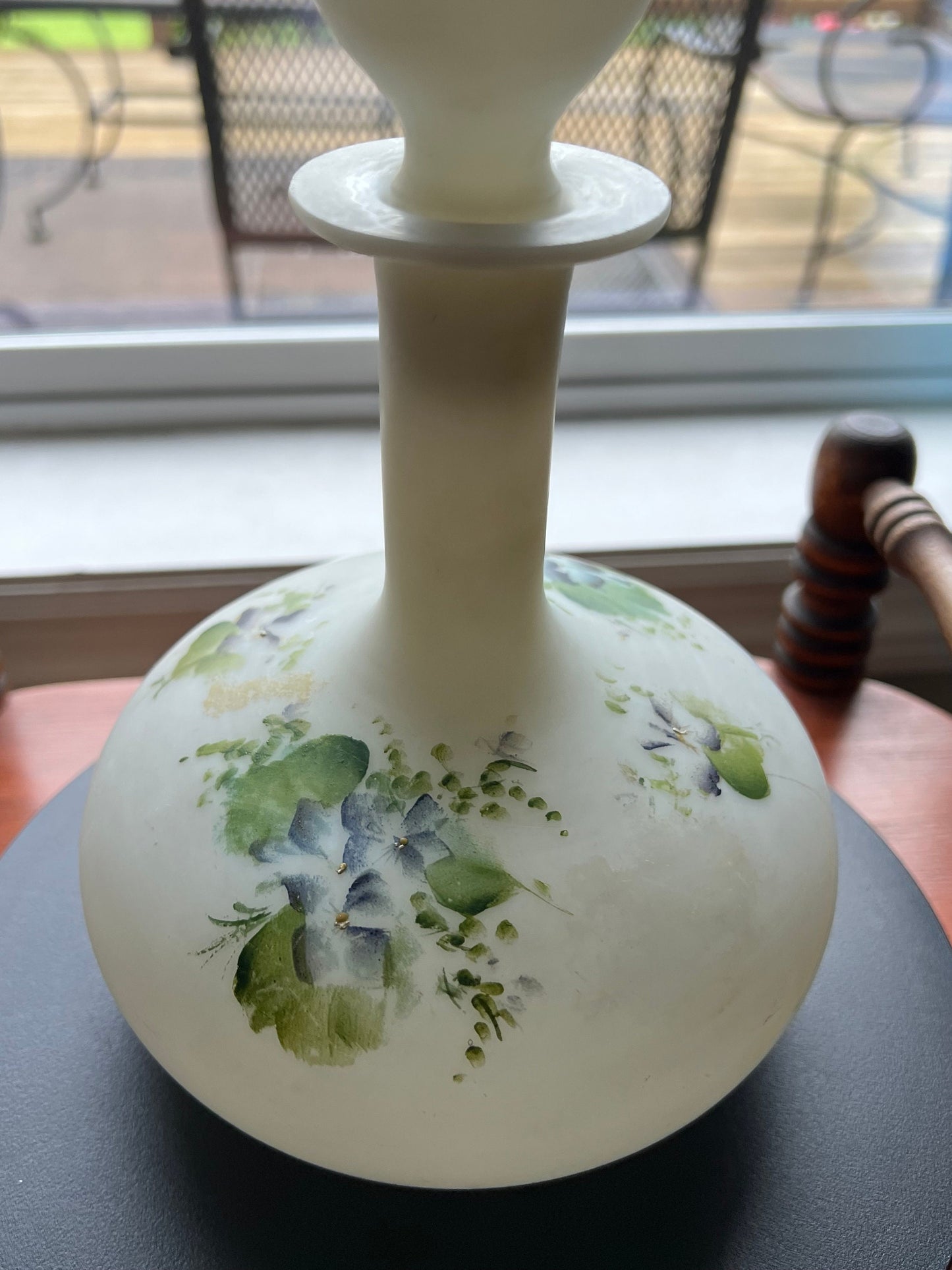 Antique Mount Washington Satin Glass Perfume Bottle: Hand Blown Boudoir Decor