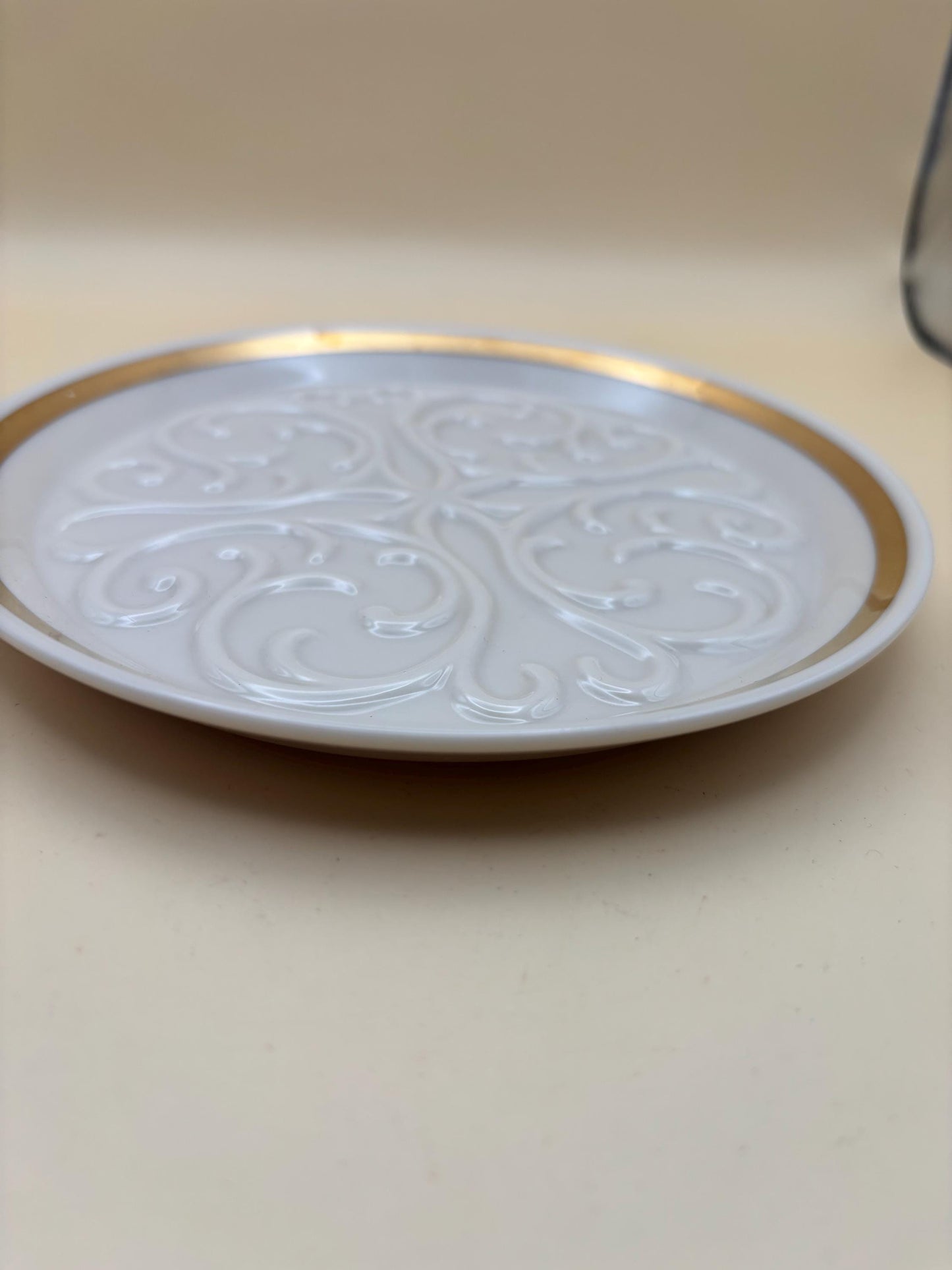Vintage Lenox Gold Gilded Scroll Coaster - Dresser Plate