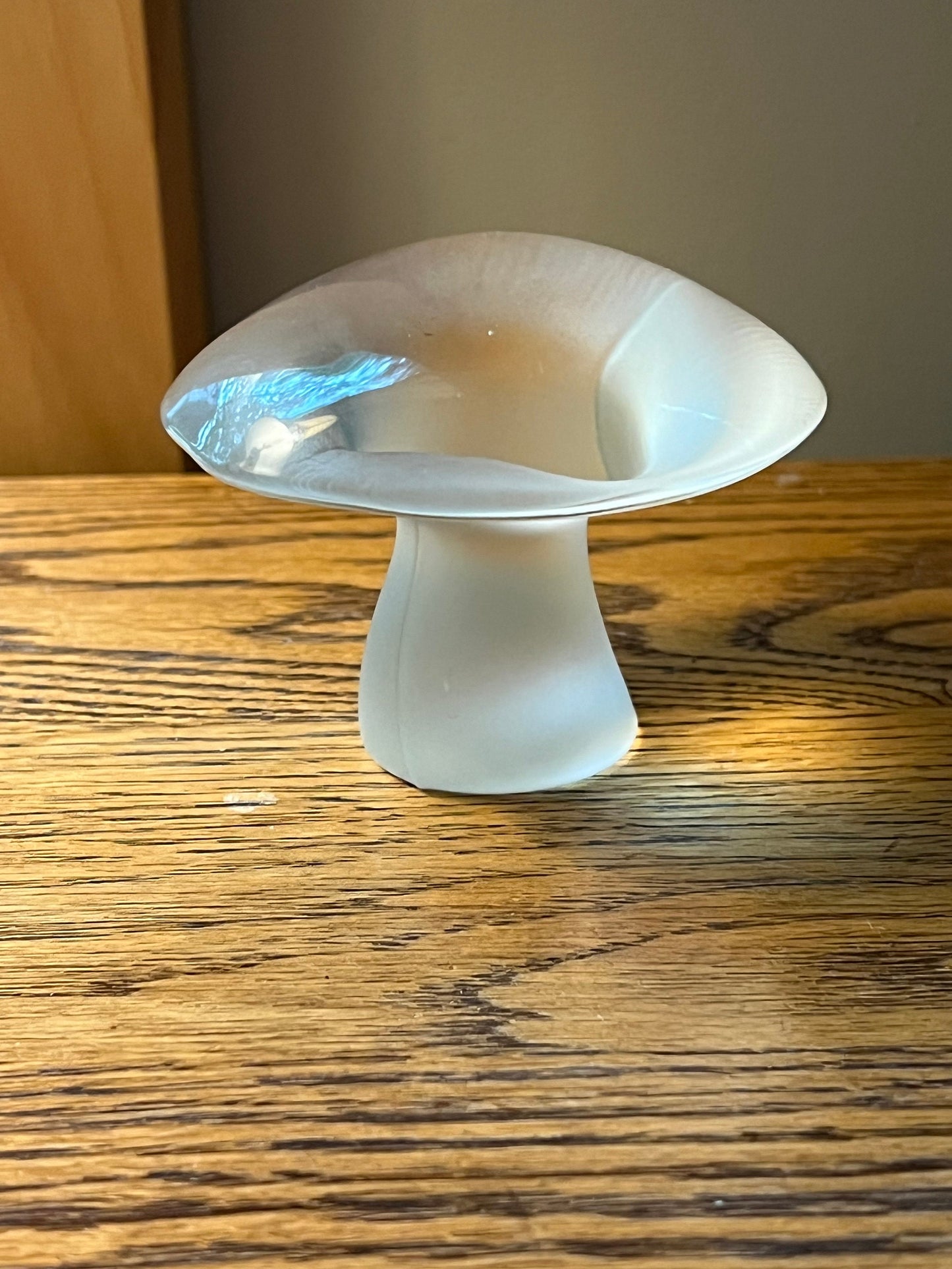 Vintage Viking Mushroom Glass Art Frosted Mushroom Figurine Lover Antiques and Vintage