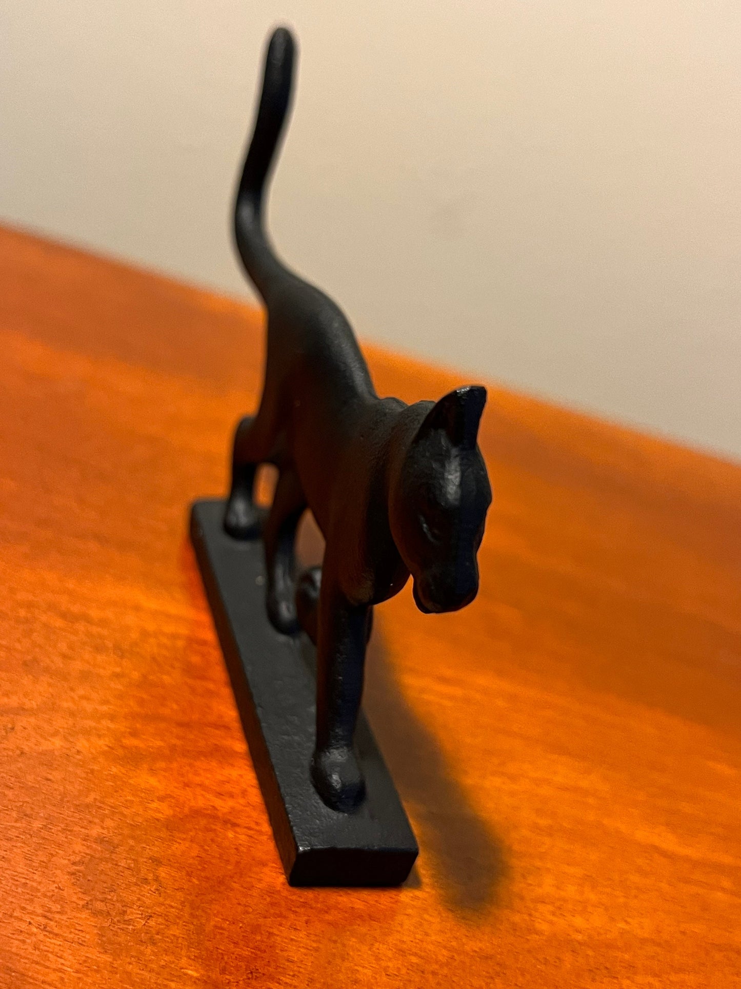 Vintage Cast Iron Black Cat: Faberge Franklin Mint Figurine