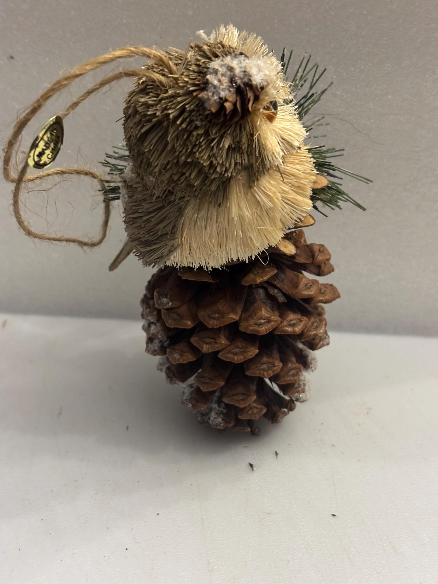 Vintage Owl Pinecone Craft Ornament Gift For Her Lover Antiques and Vintage