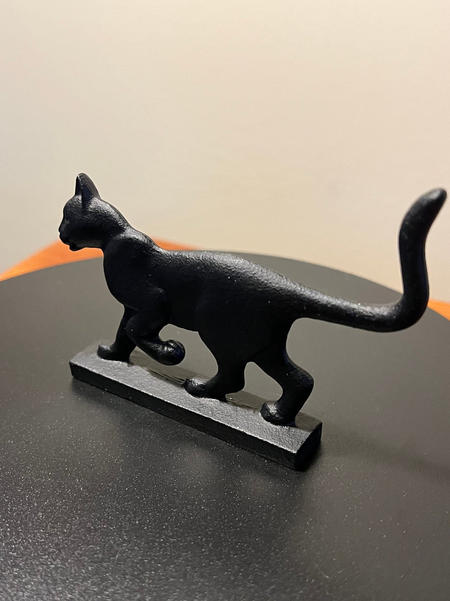 Vintage Cast Iron Black Cat: Faberge Franklin Mint Figurine