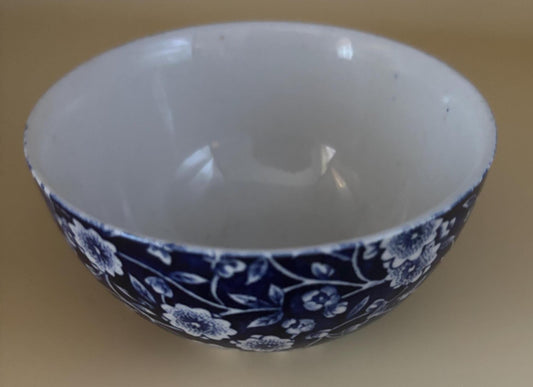 CALICO Blue Floral Bowl Royal Crownford Ironstone England Blue and White Flowers Burleigh Transferware Lover Antiques