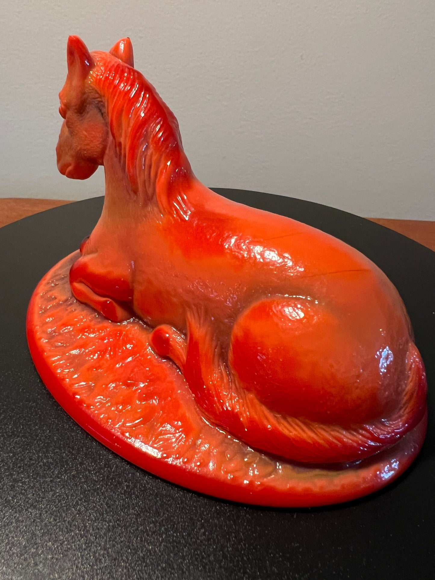 Vintage Horse Figurine Summit Art Orange Slag Glass Amberina Lover Antiques and Vintage