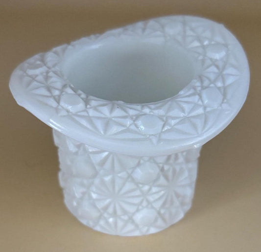 Vintage Fenton White Milk Glass Hat Glass Art Lover Antiques