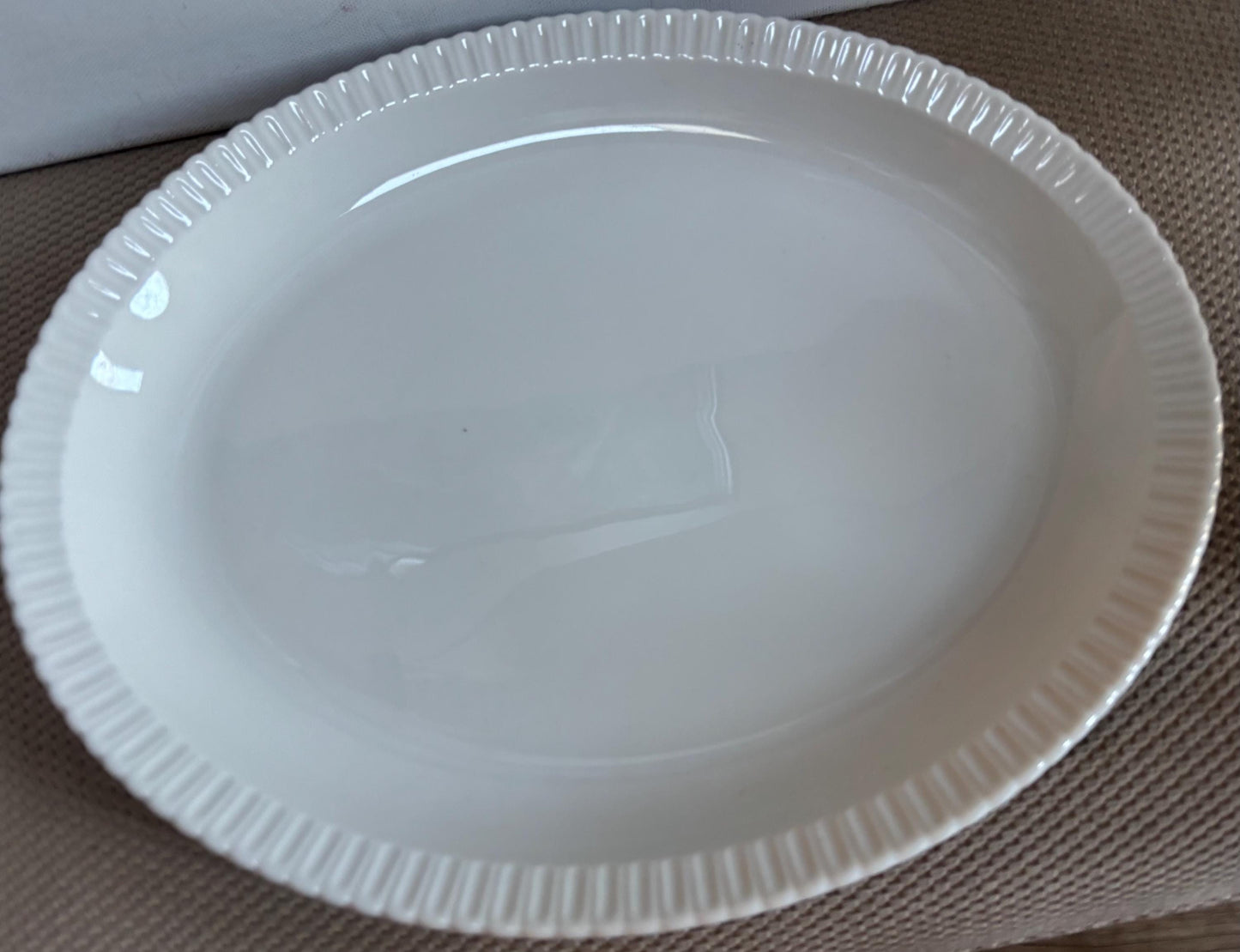 Vintage Shelledge White Large Platter with Narrow Flutes Edging Syracuse China Lover Antiques and Vintage
