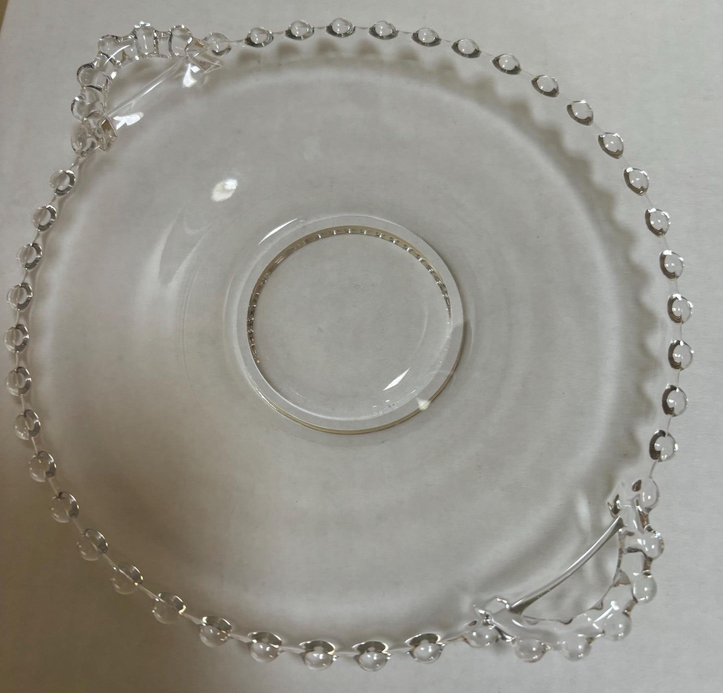 Antique Imperial Beaded Glass Candlewick Plate Platter Lover Antiques and Vintage