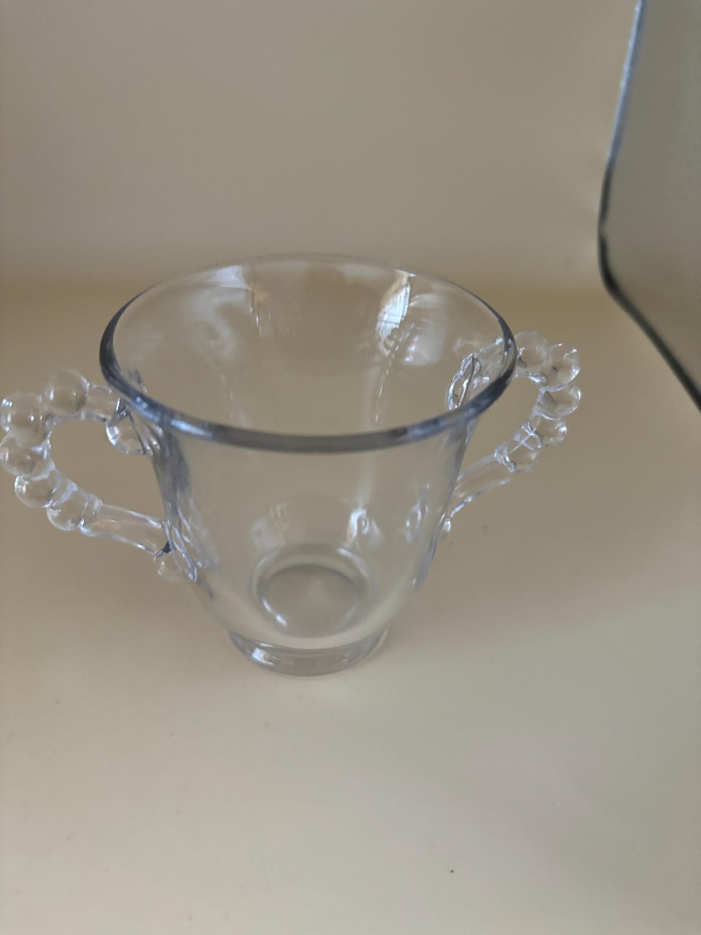 Antique Imperial Beaded Glass Candlewick Creamer Sugar and Holder Set Lover Antiques and Vintage
