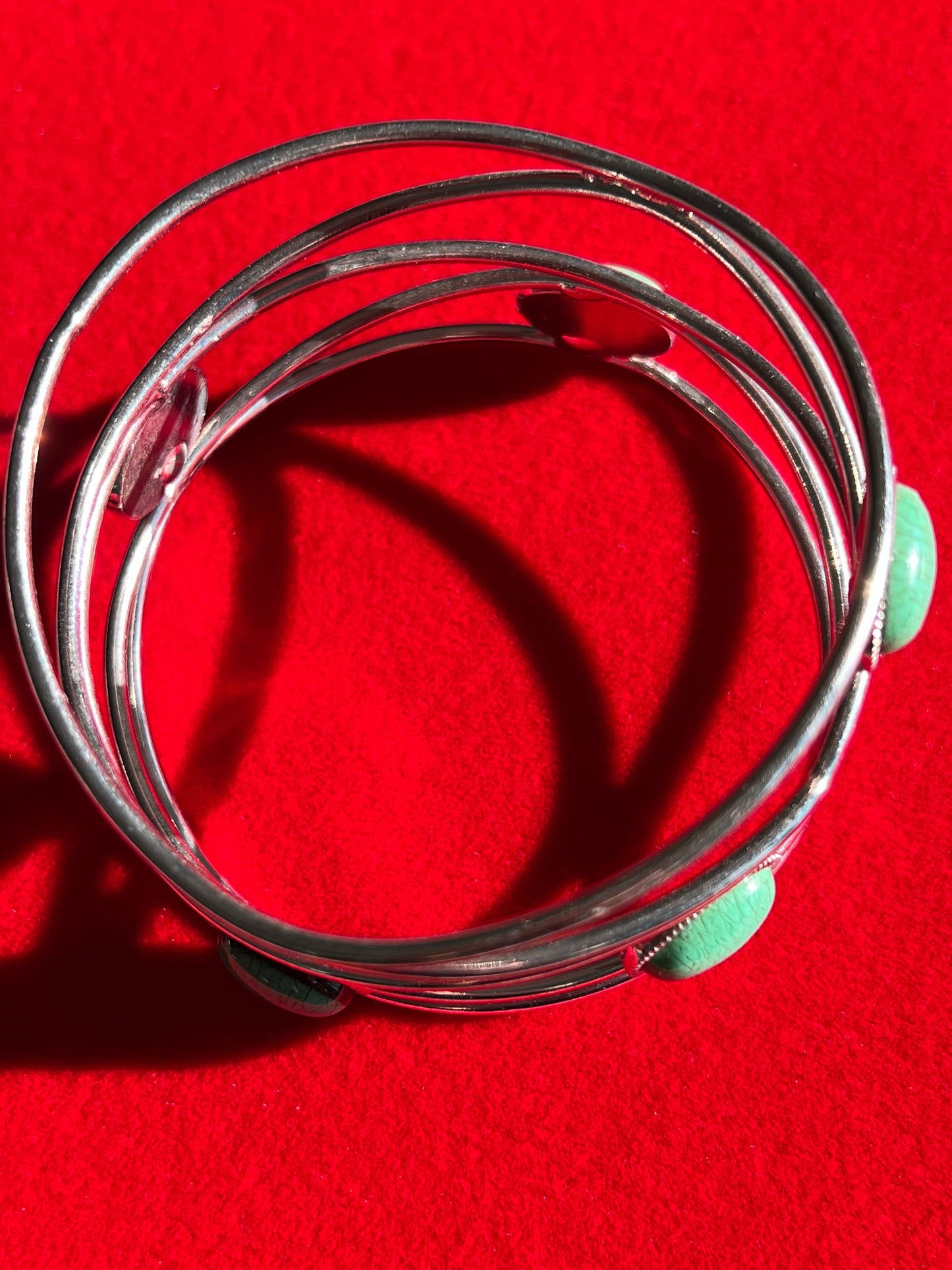 Vintage Silver and Turquoise Style Cuff Bracelet, Arm Bracelet,