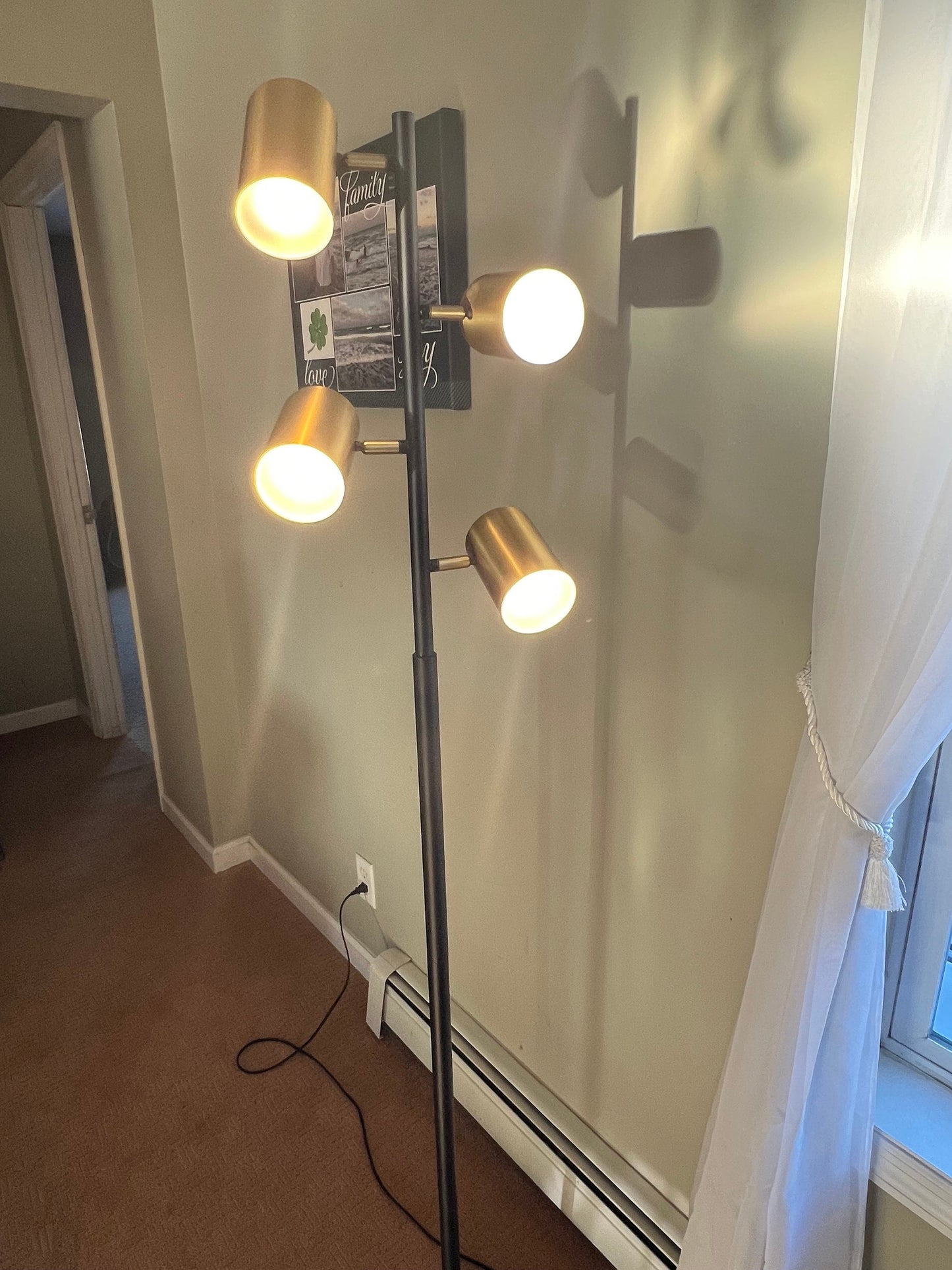 Mid Century Modern Floor Lamp: Adjustable 4-Light Can Lamp