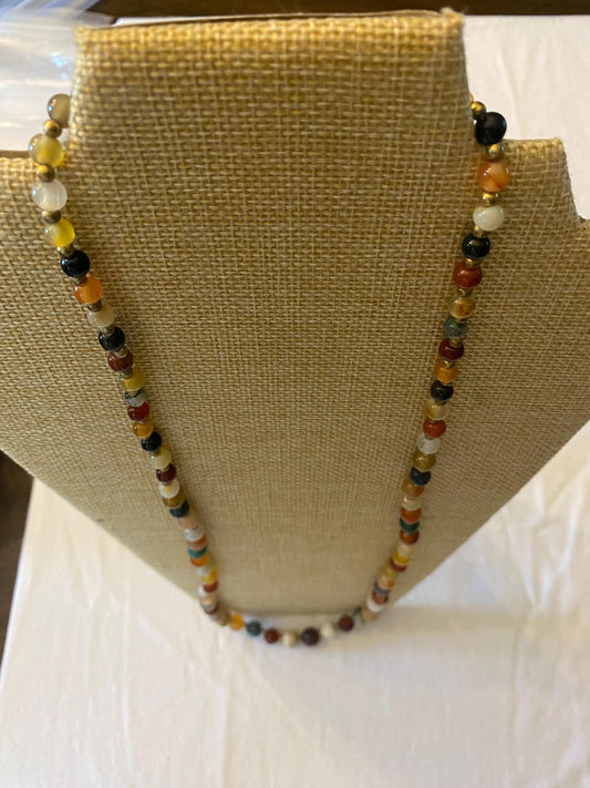 Multi Colored Gemstone Necklace Earth Stones Jewelry Unique Gift Opportunity Lover Antiques and Vintage