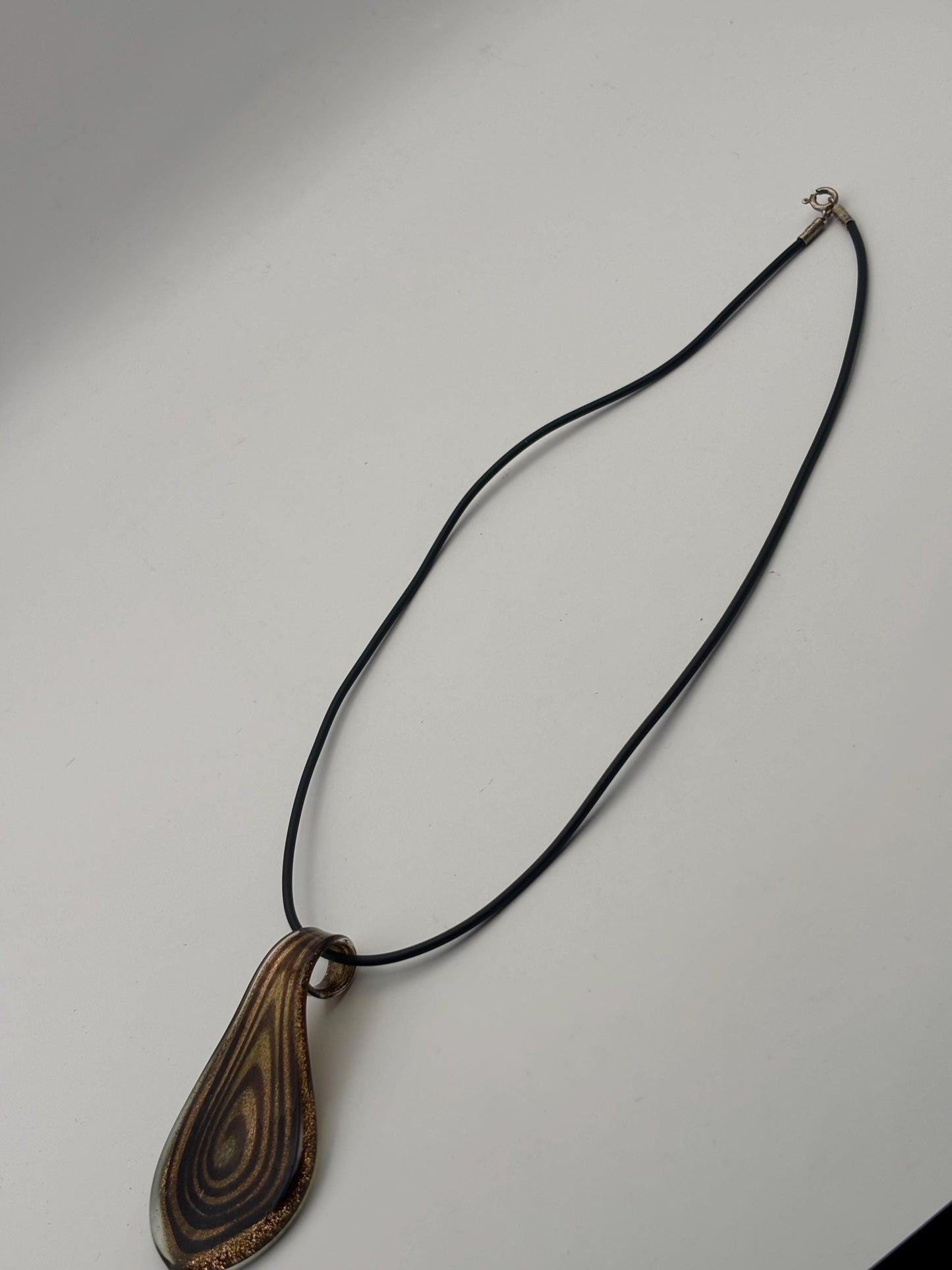 Vintage Murano Glass Pendant Necklace Lover Antiques and Vintage