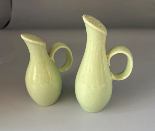 Vintage California Pottery Salt & Pepper Shakers, Green Chartreuse Mid Century Home Decor, Lover Antiques and Vintage