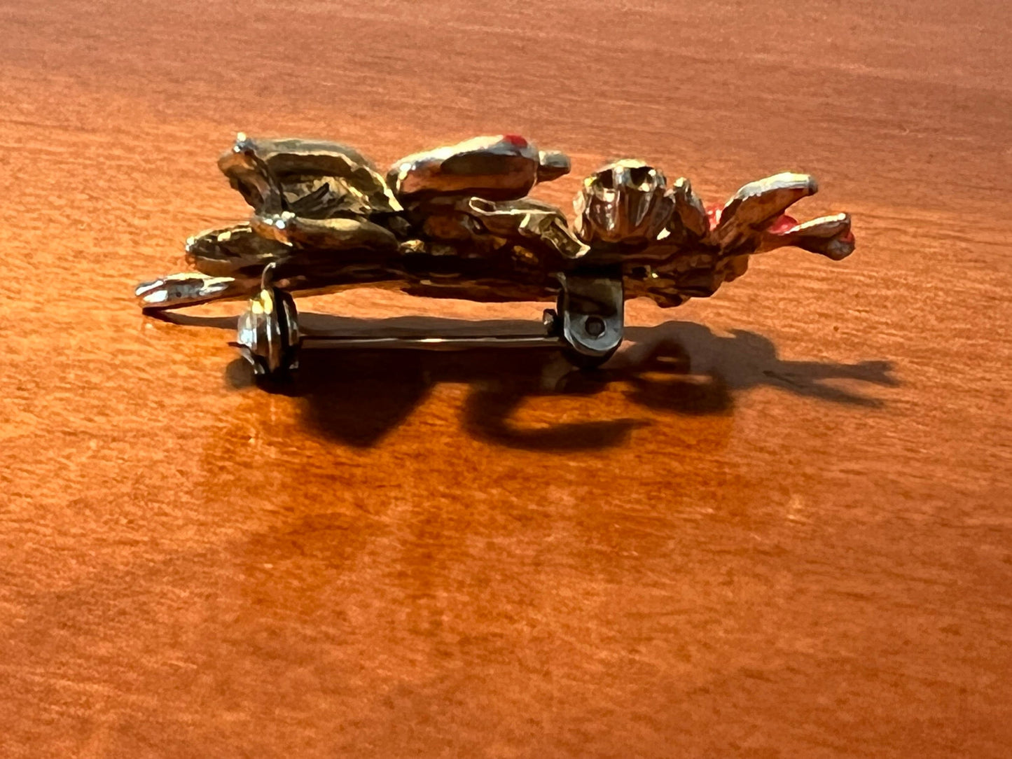 Vintage Silver Swan and Red Bird enamel pin brooch brooches pins estate jewelry Lover Antiques and Vintage