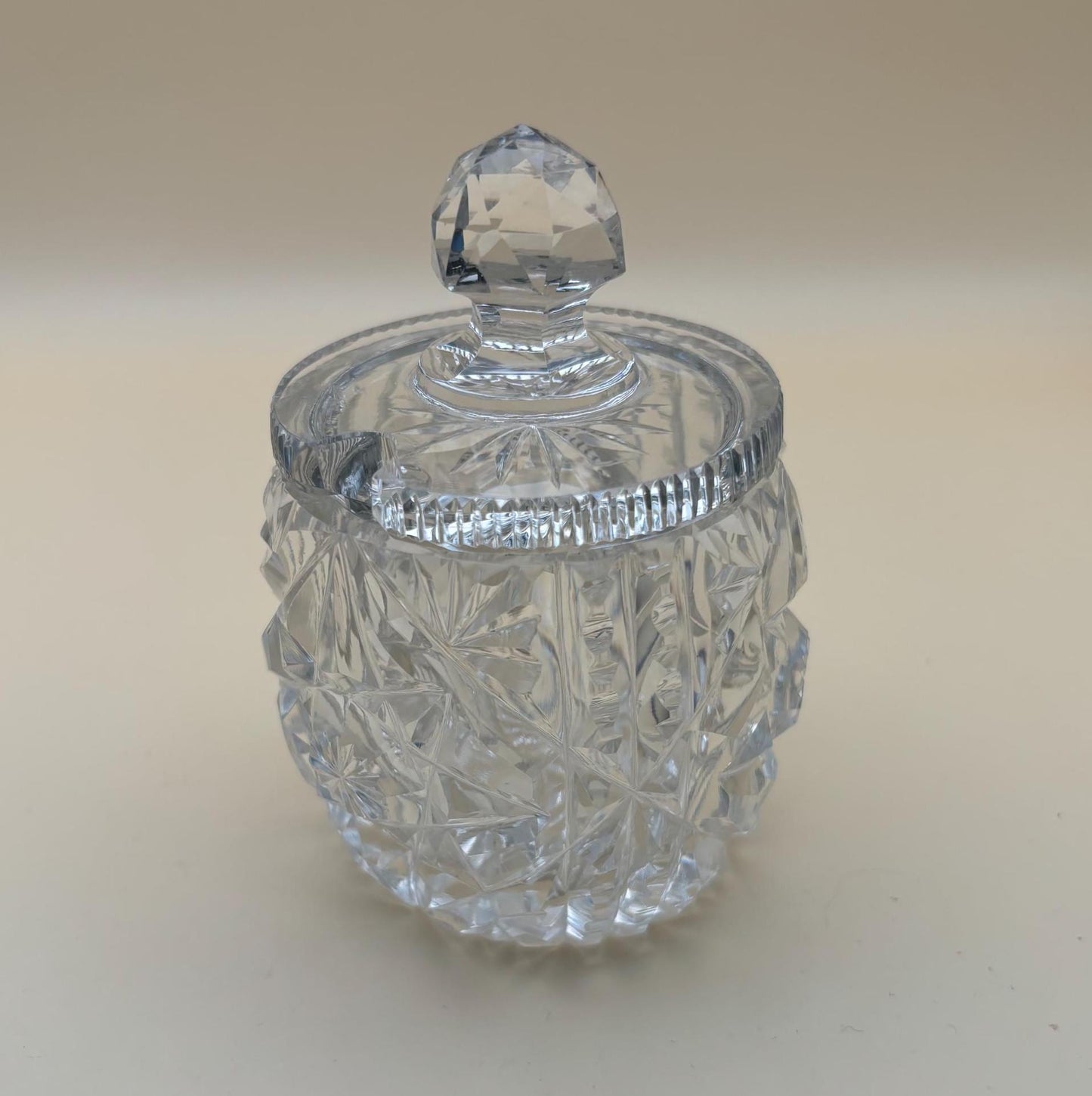 Antique Cut Crystal Sugar Bowl with Lid Lover Antiques and Vintage