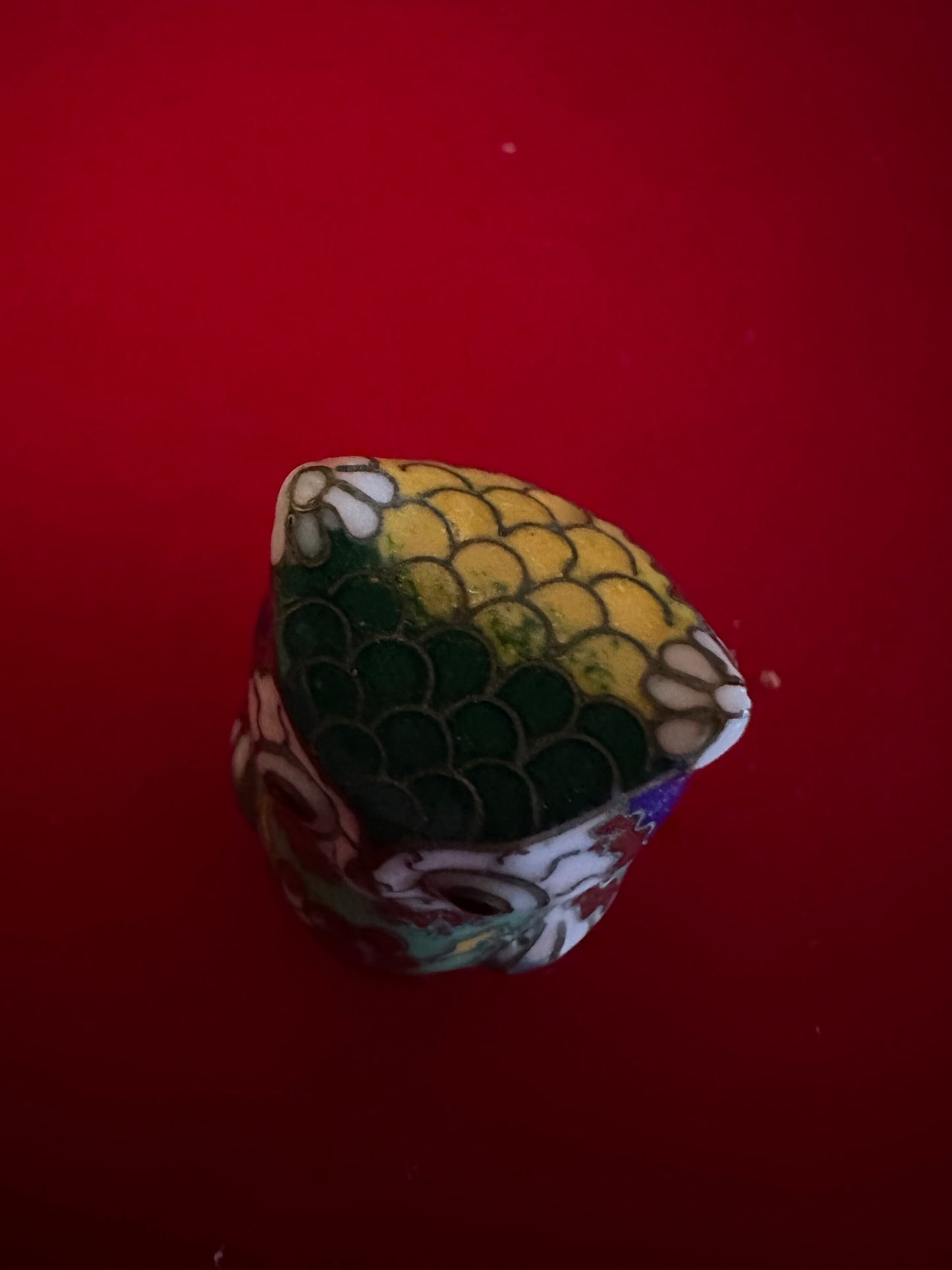 Vintage Cloisonné Enamel Owl Figurine: Small Enameled Statue
