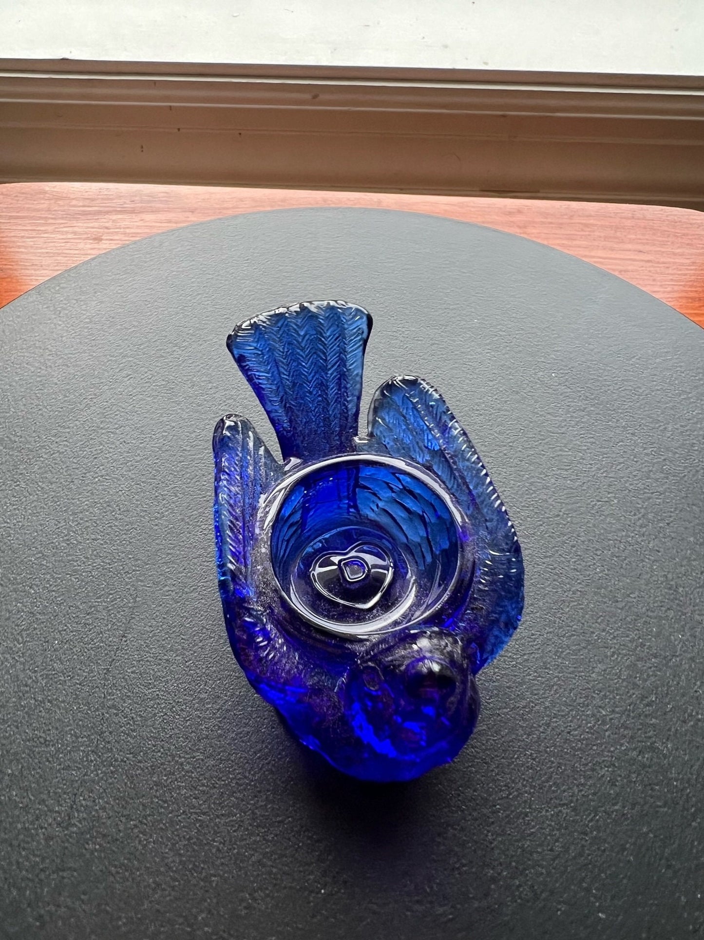 Vintage Cobalt Blue Degenhart Art Glass Rooster Salt Cellar