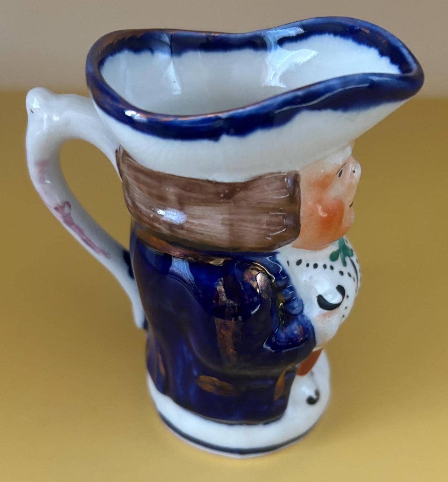 Antique Allerton China Toby Mug Small Pitcher Colonial Man Figurine Lover Antiques and Vintage